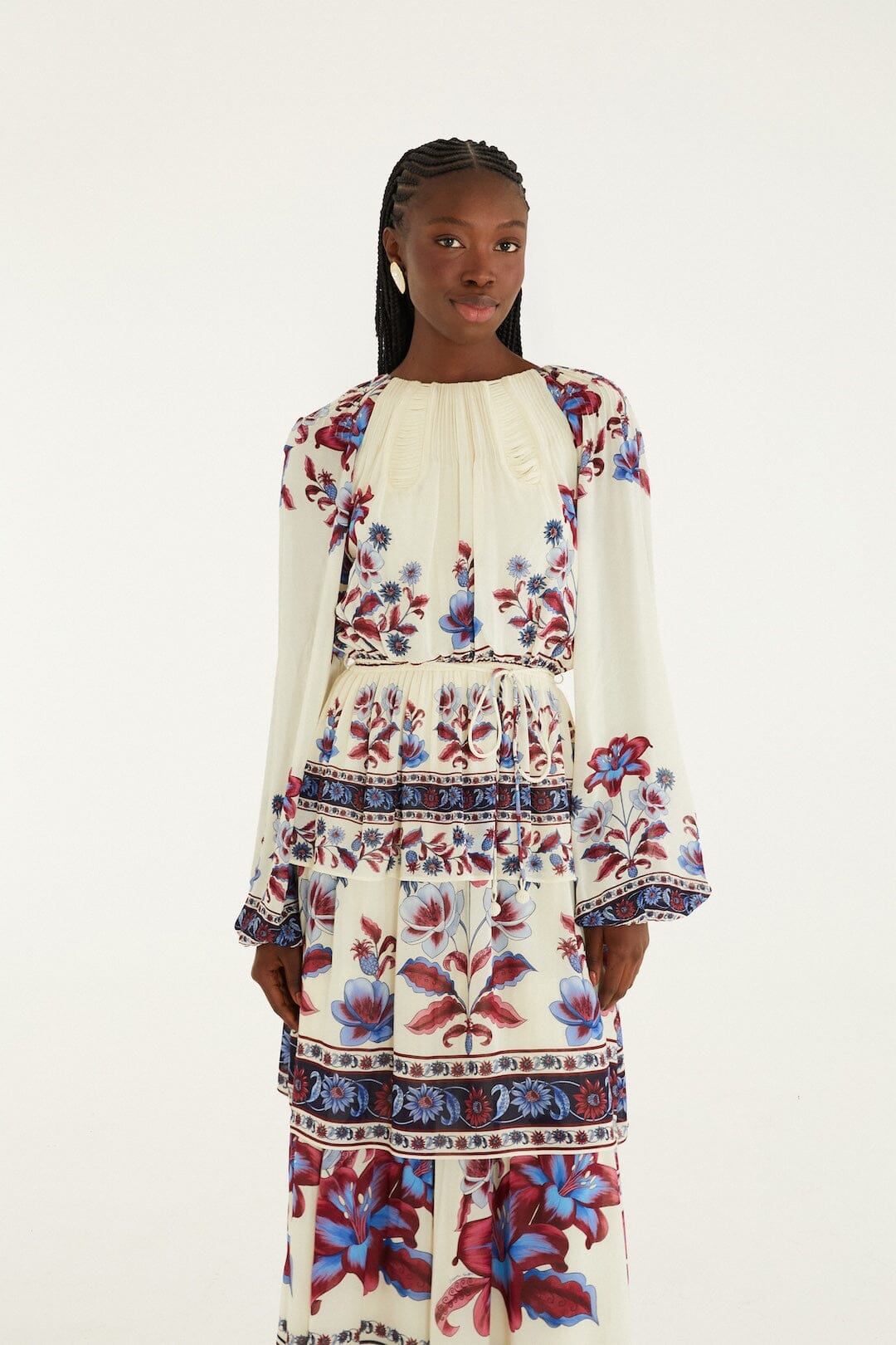 White Malu Winter Cut-Out Long Sleeve Maxi Dress