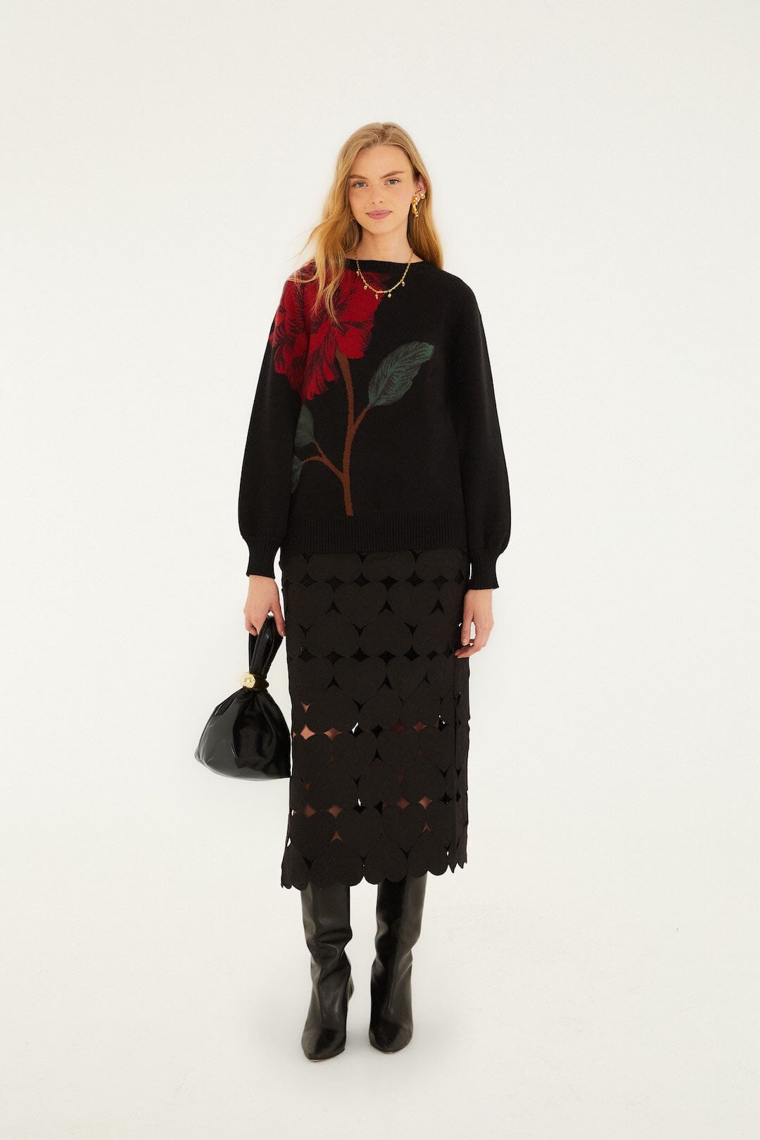 Black Rosalia Knit Sweater