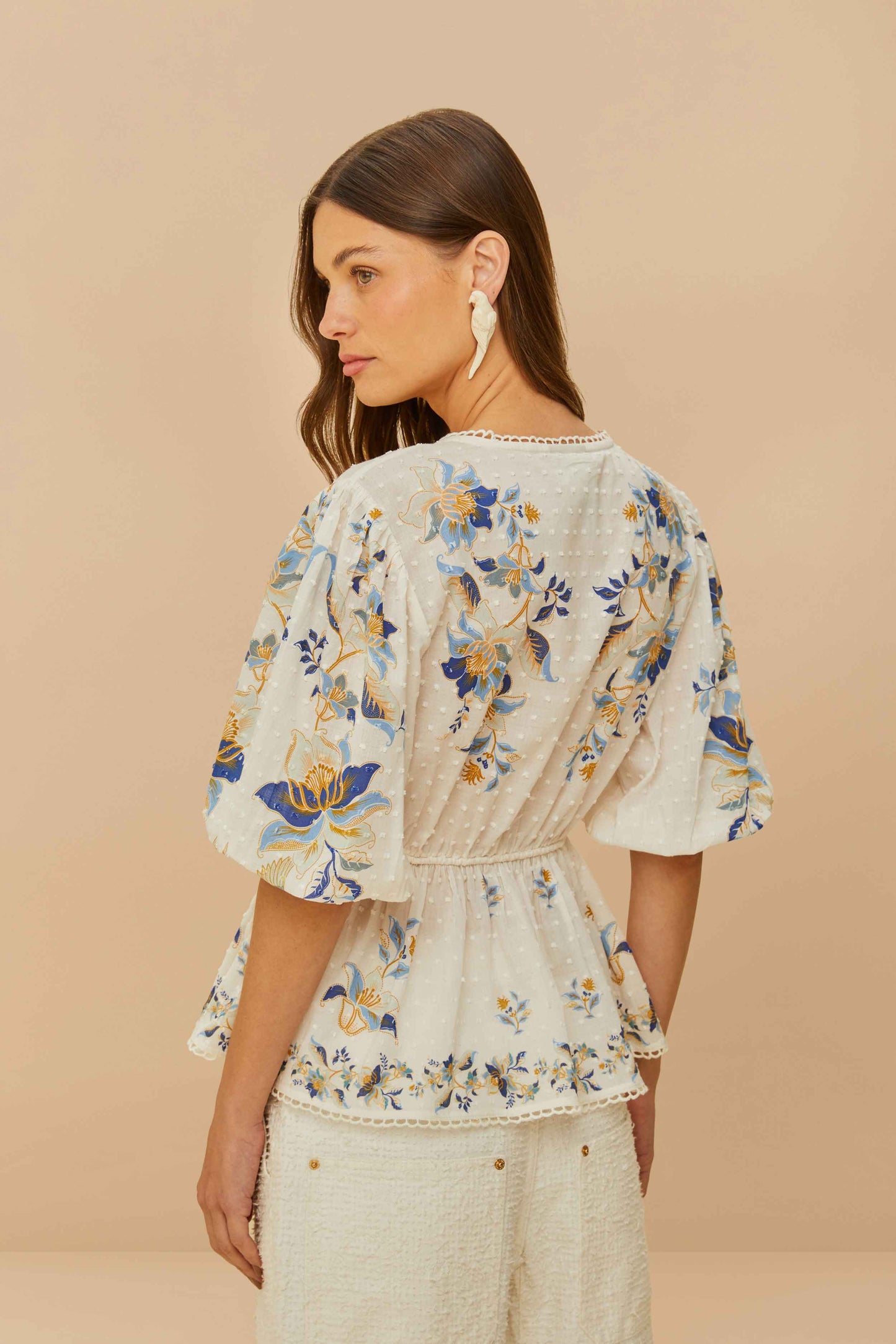 Off-White Mystic Blue Lotus Dreamscape Blouse