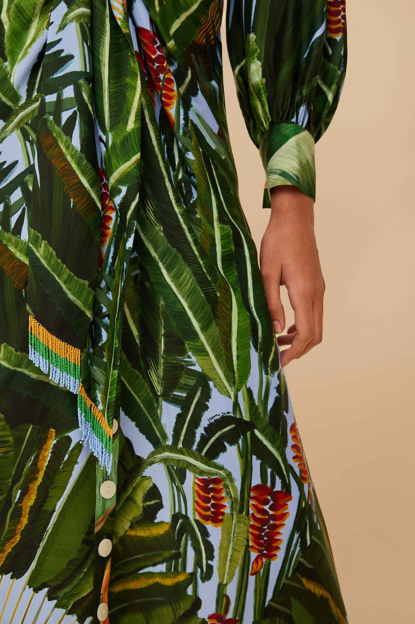 Blue Amazonia Forest LENZING™ ECOVERO™ Viscose Midi Dress