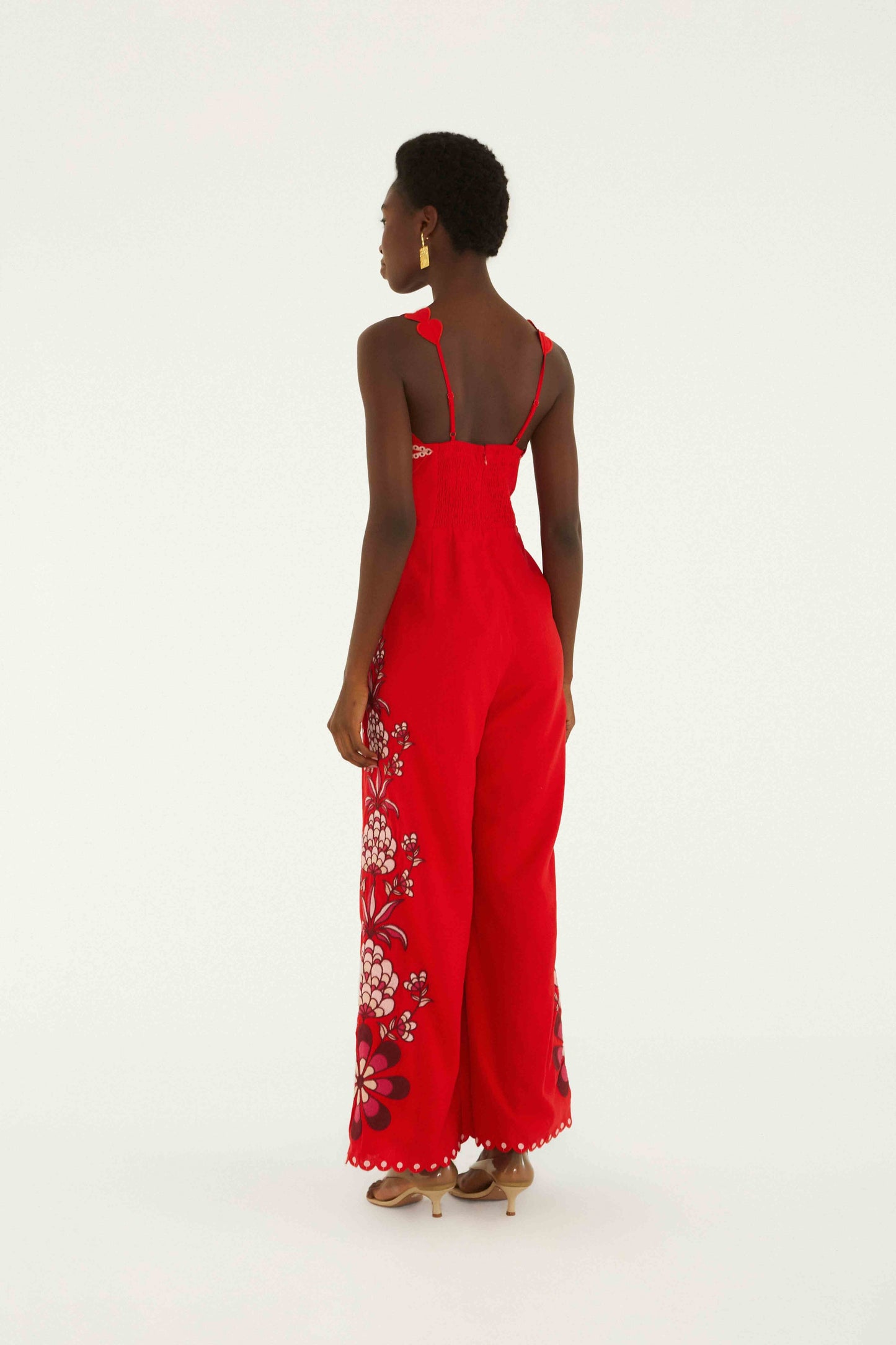 Pink Lovely Pineapples Embroidered Lenzing™ Ecovero™ Euroflax™ Jumpsuit