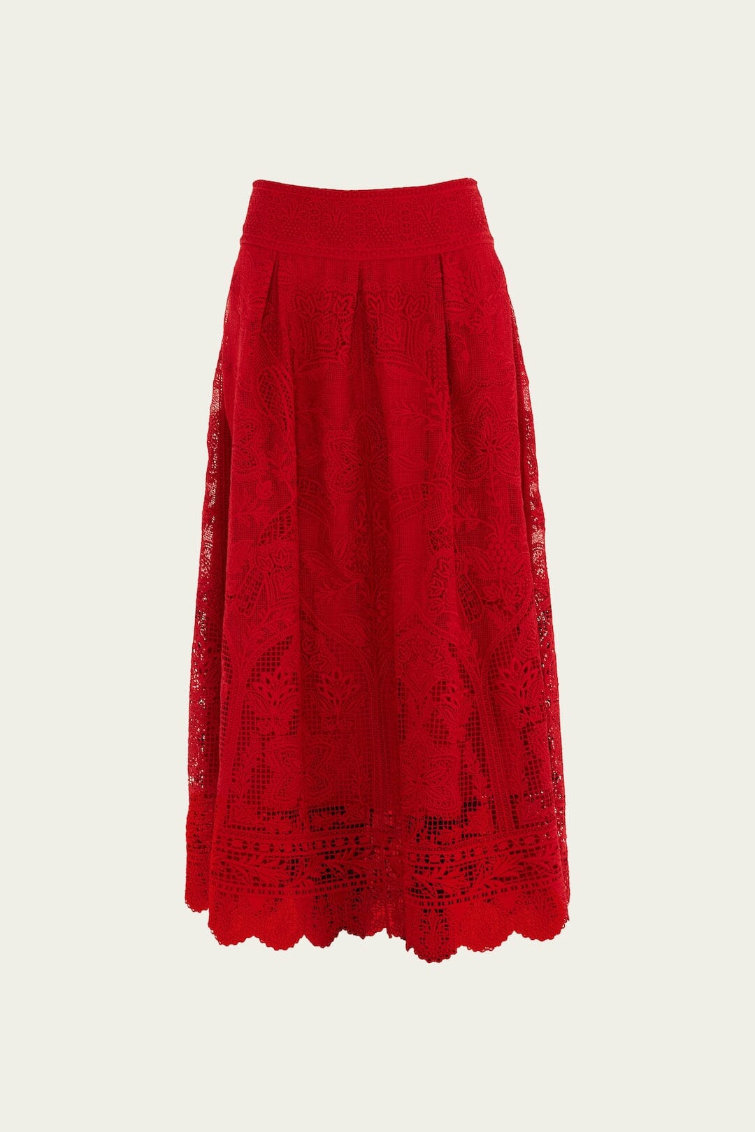 Red Guipure Boho Garden Skirt