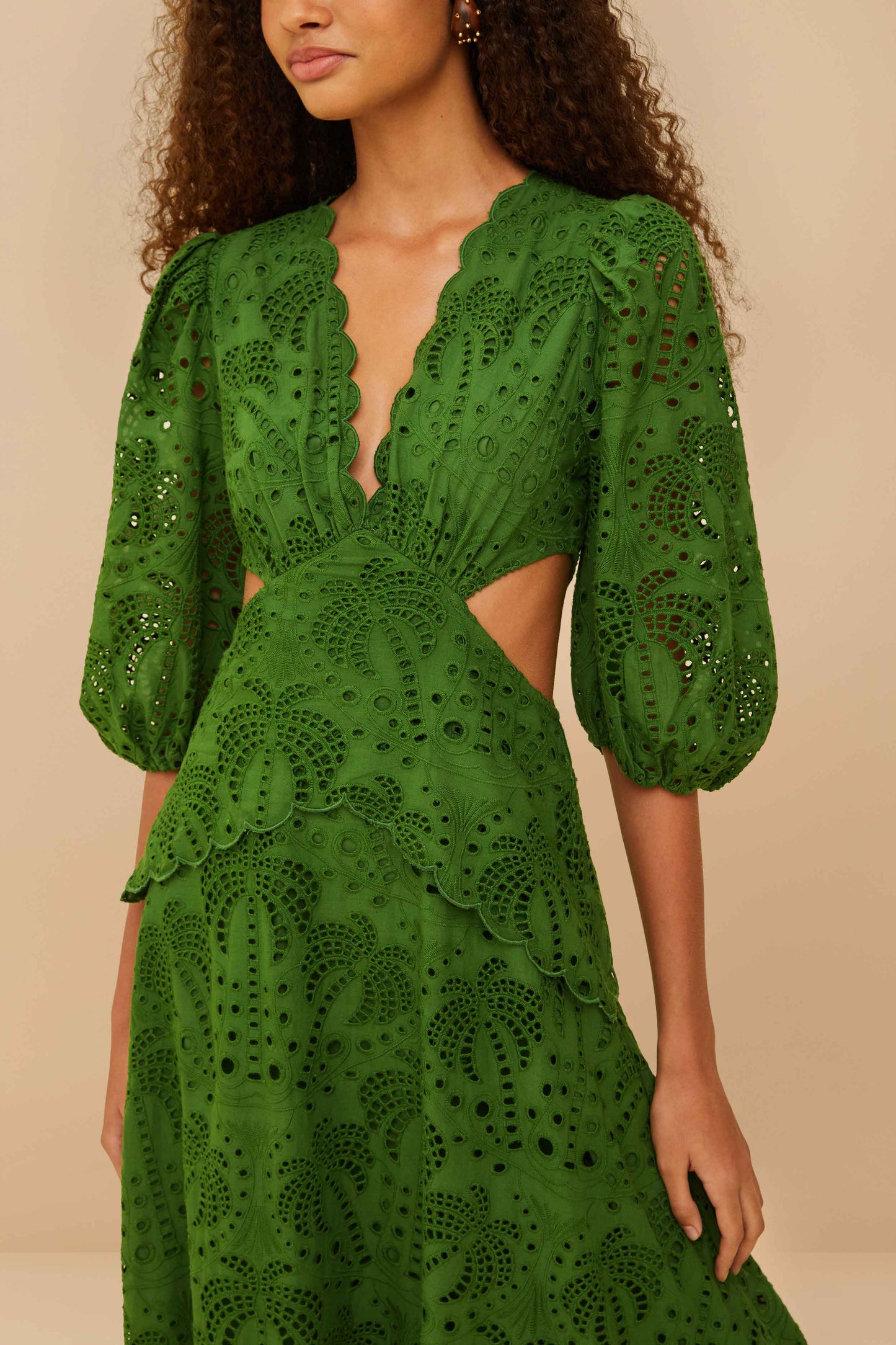 Green Richelieu Midi Dress