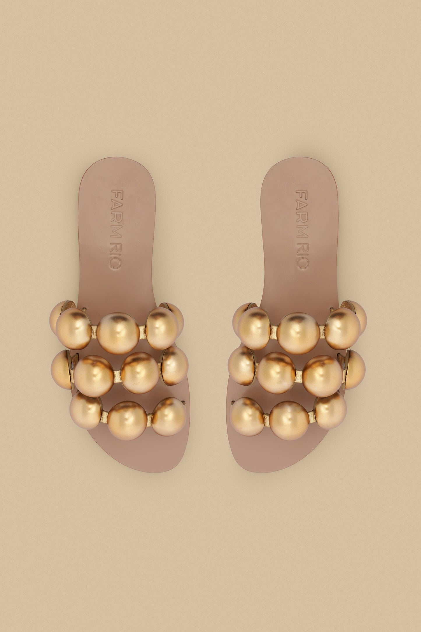 Gold Color Beads Flat Sandal