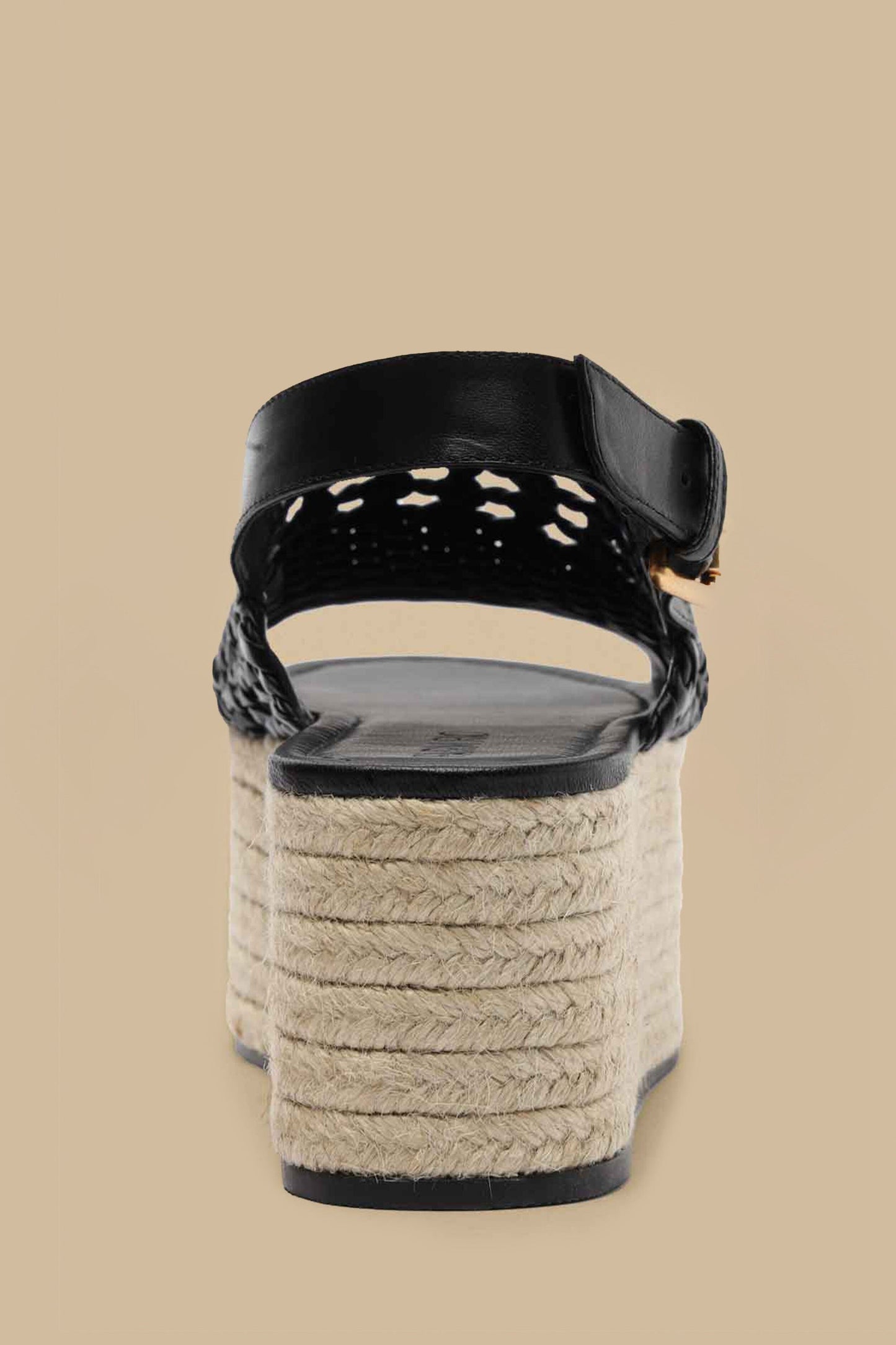 Black Woven Flatform Sandal