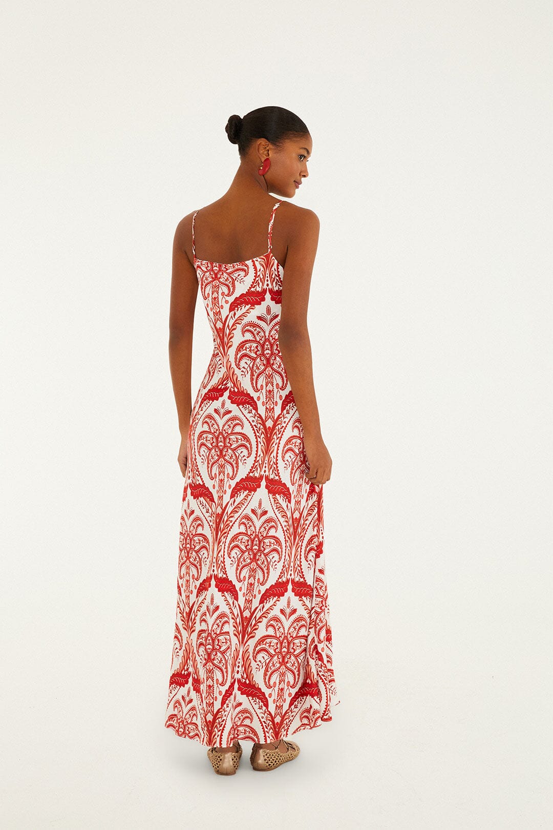 Off-White Tropical Cameo Slip Lenzing™ Ecovero™ Maxi Dress