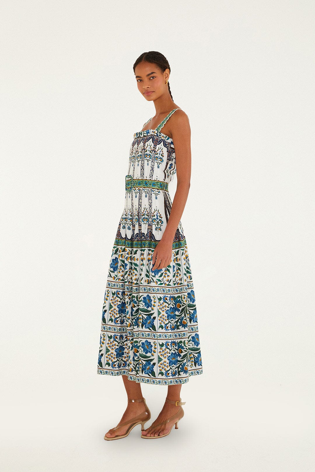 Off-White Manoela Belted Lenzing Ecovero Euroflax Maxi Dress