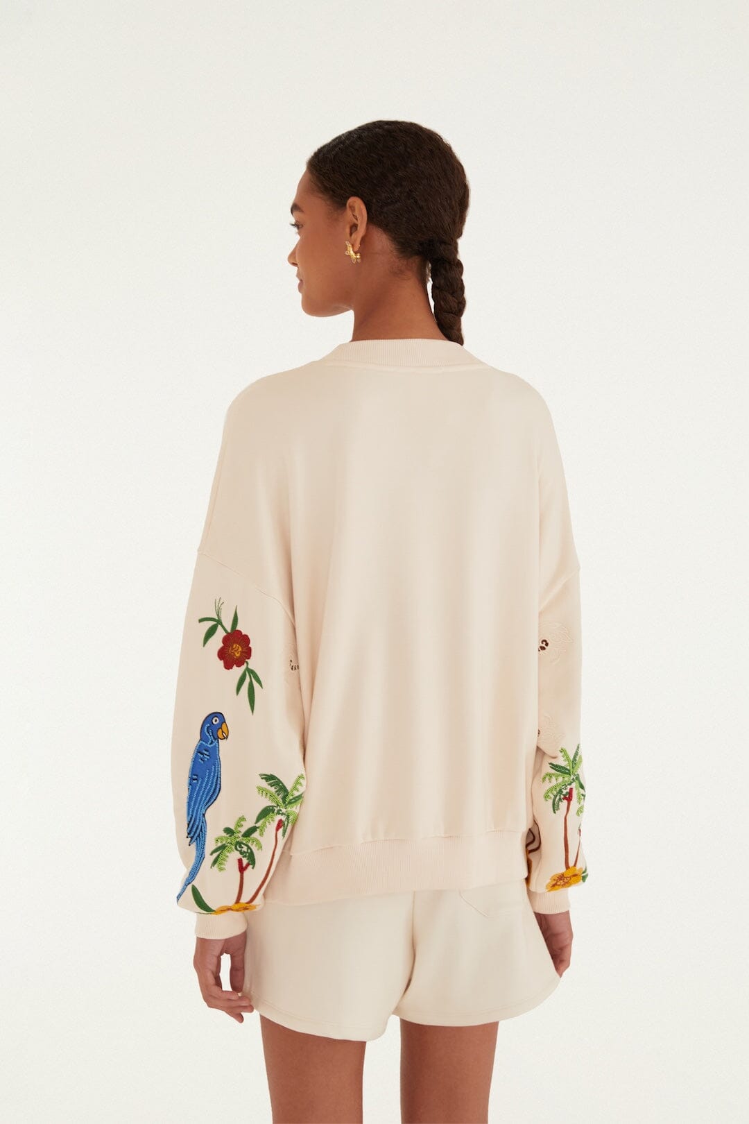 Off-White Coconut Trees Come To Rio Embroidered Sweatshirt