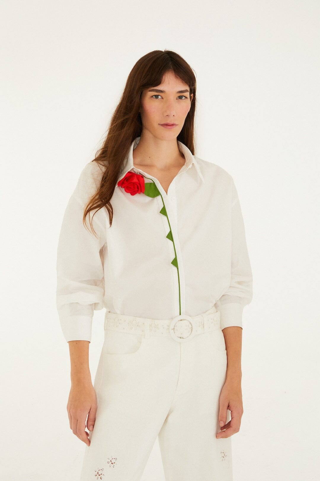 FARM Rio Off-White Rosy Shirt, Off-White / L FARM Rio Off-White Rosy Shirt, Off-White / L