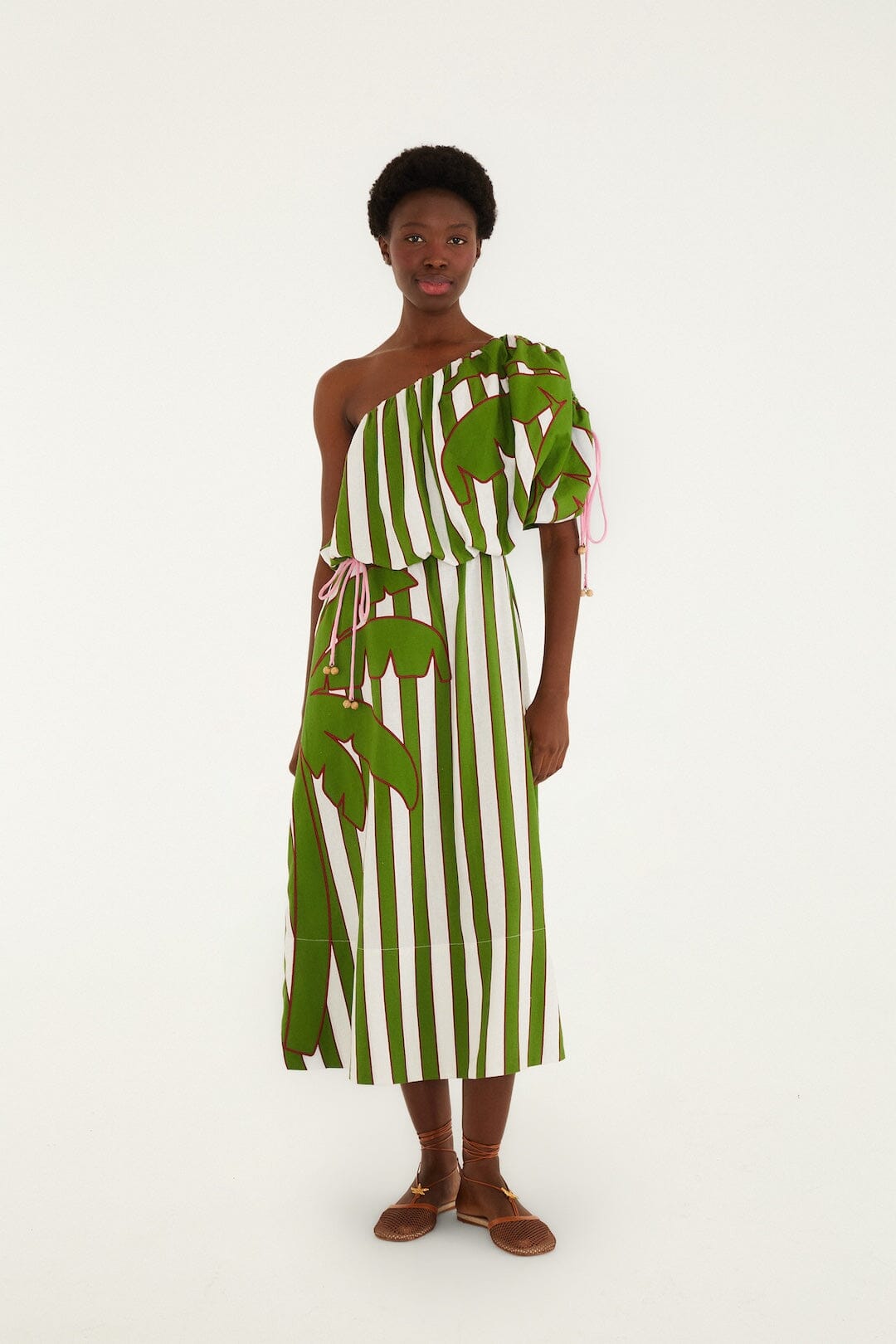 邦楽 sumika Dress farm #1 Off-White One-Shoulder Lenzing™ Ecovero™ Euroflax™ Midi Dress