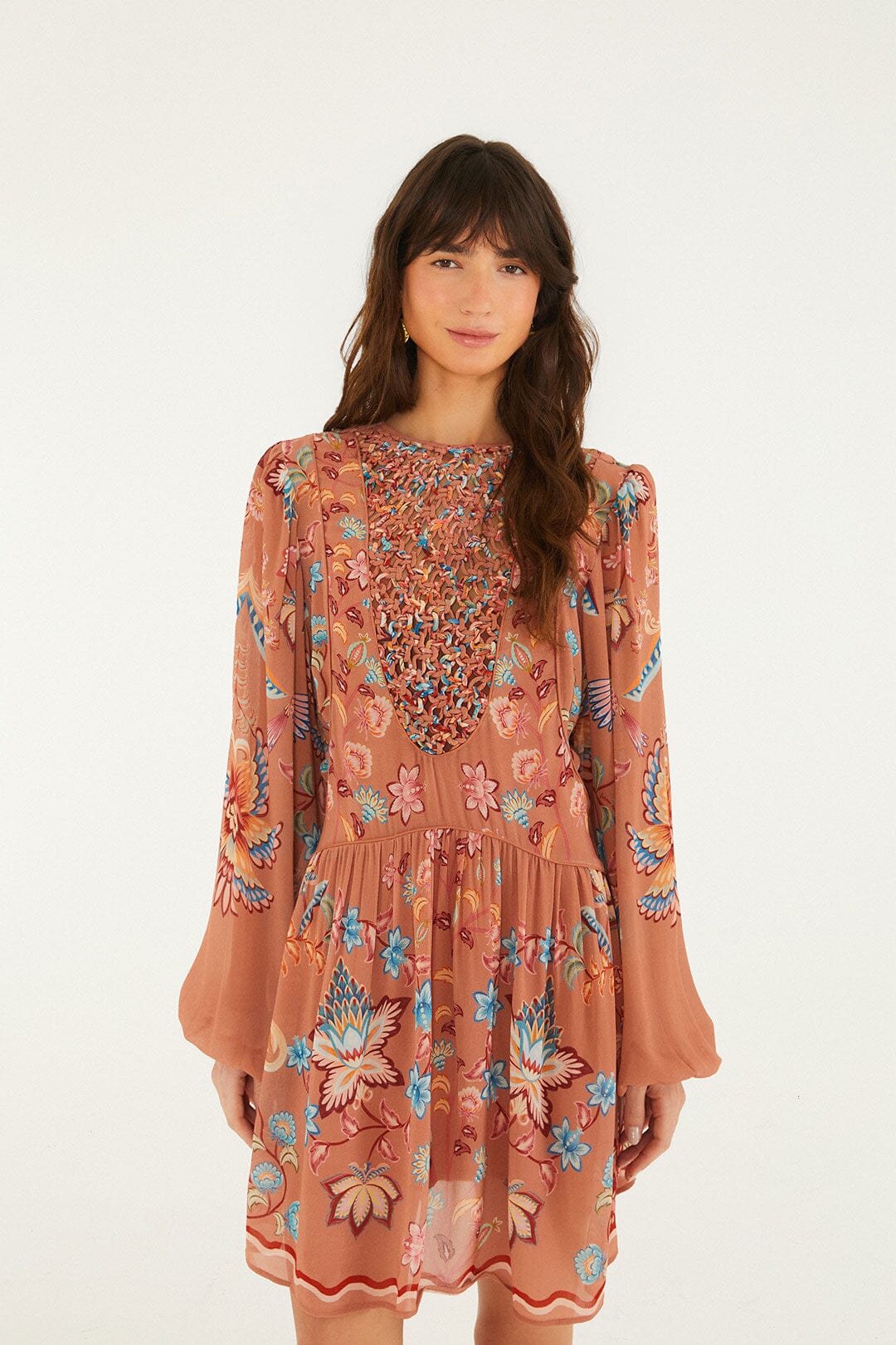 FARM Rio Boho Dress in Mocha M