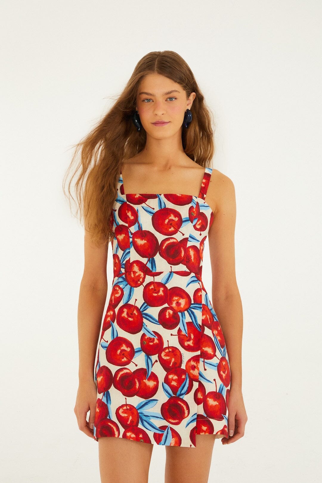 FARM Rio Cherry Blossom Sleeveless Euroflax Premium Linen Mini Dress, Cherry Blossom / L FARM Rio Cherry Blossom Sleeveless Euroflax Premium Linen Mini Dress, Cherry Blossom / L