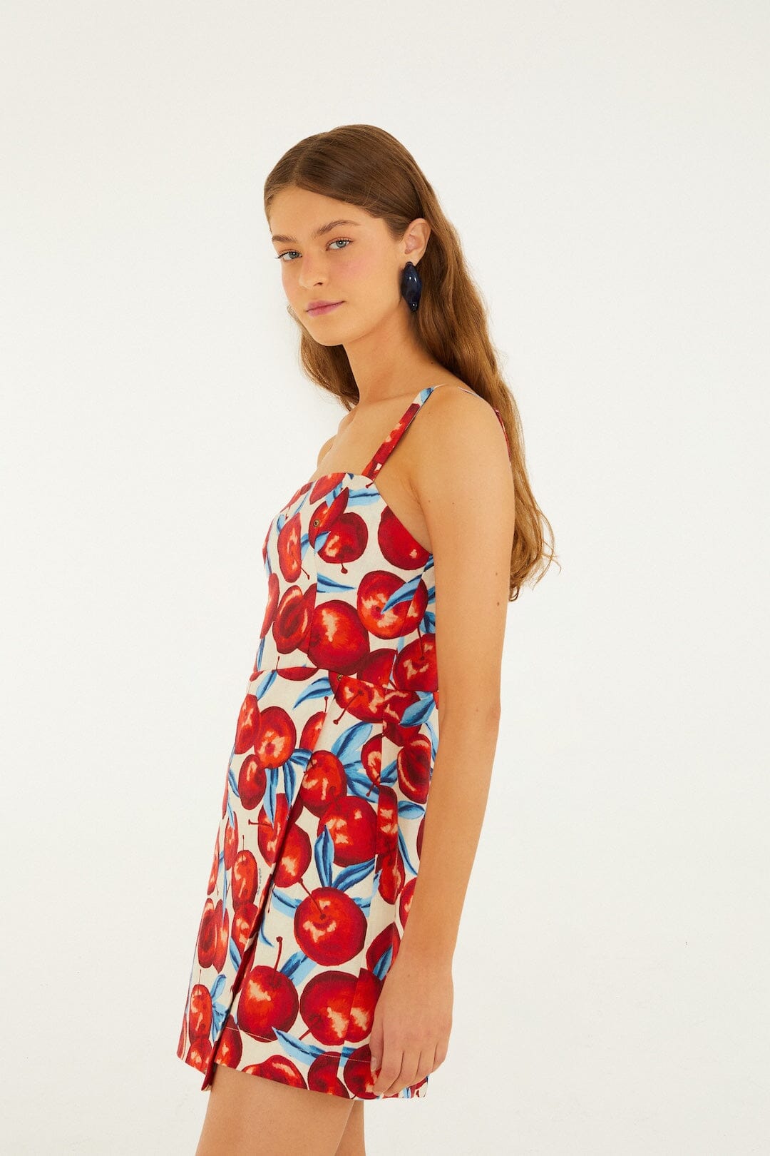 Cherry Blossom Sleeveless Euroflax Premium Linen Mini Dress