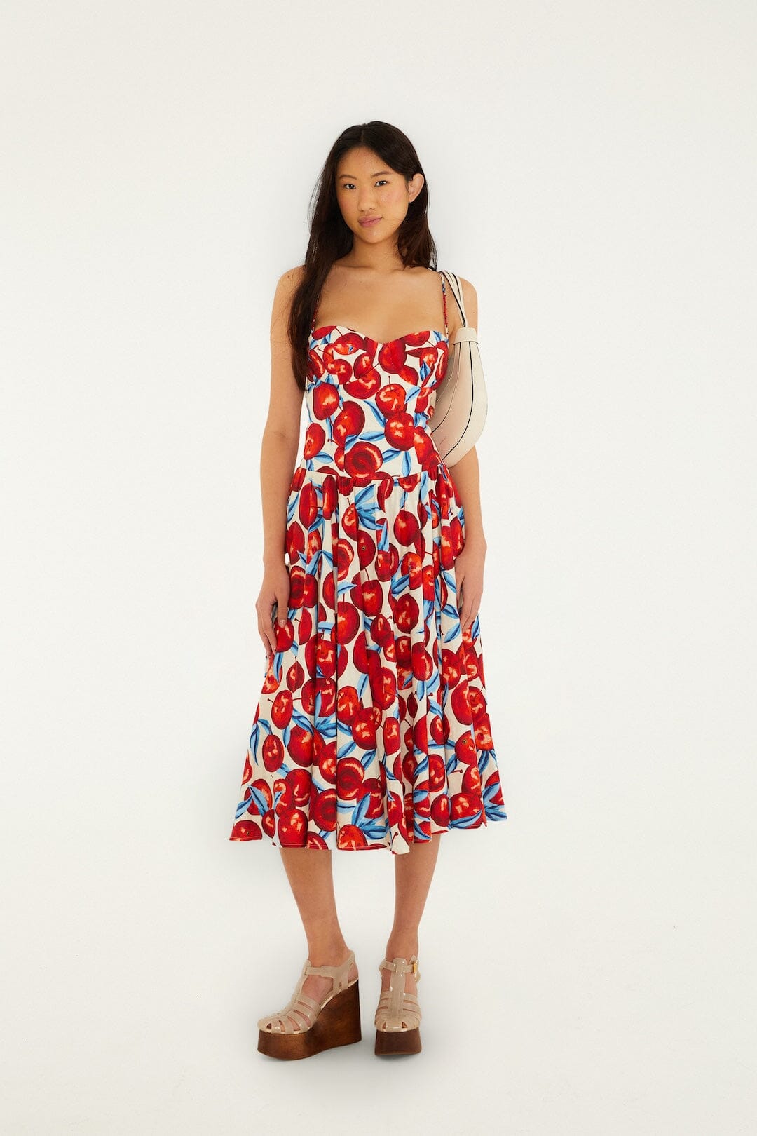 Cherry Blossom Sleeveless Lenzing™ Ecovero™ Euroflax™ Midi Dress