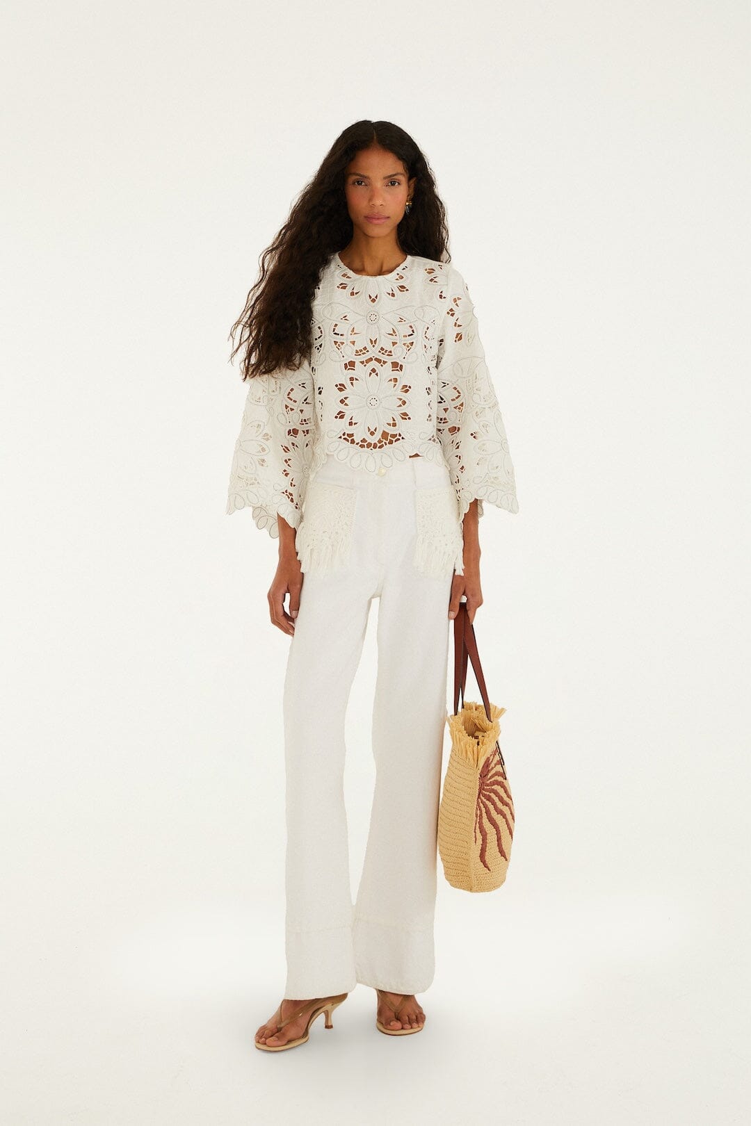 Twill Fringe Pocket Pants | FARM Rio