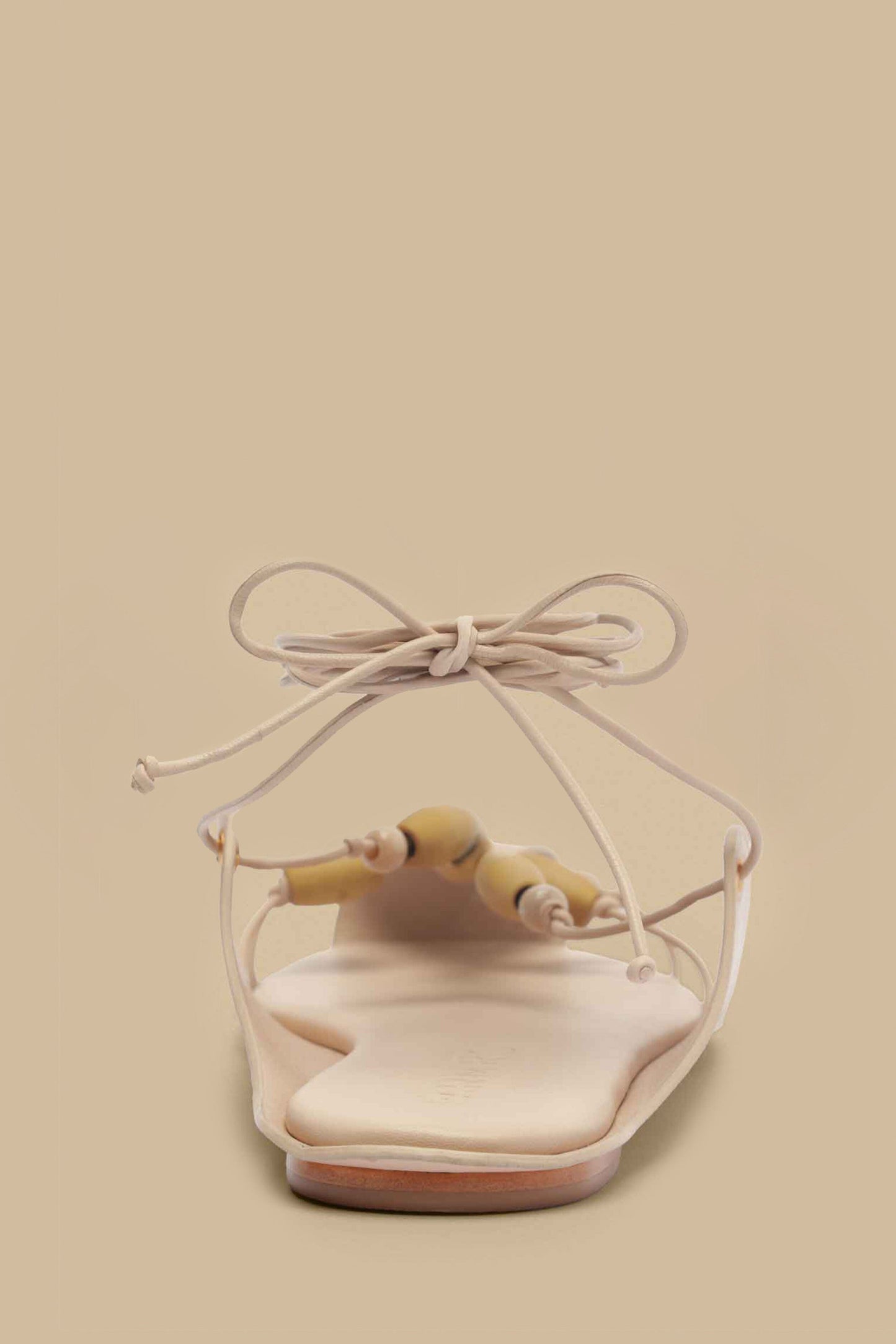 Blush Lace Up Beads Sandal