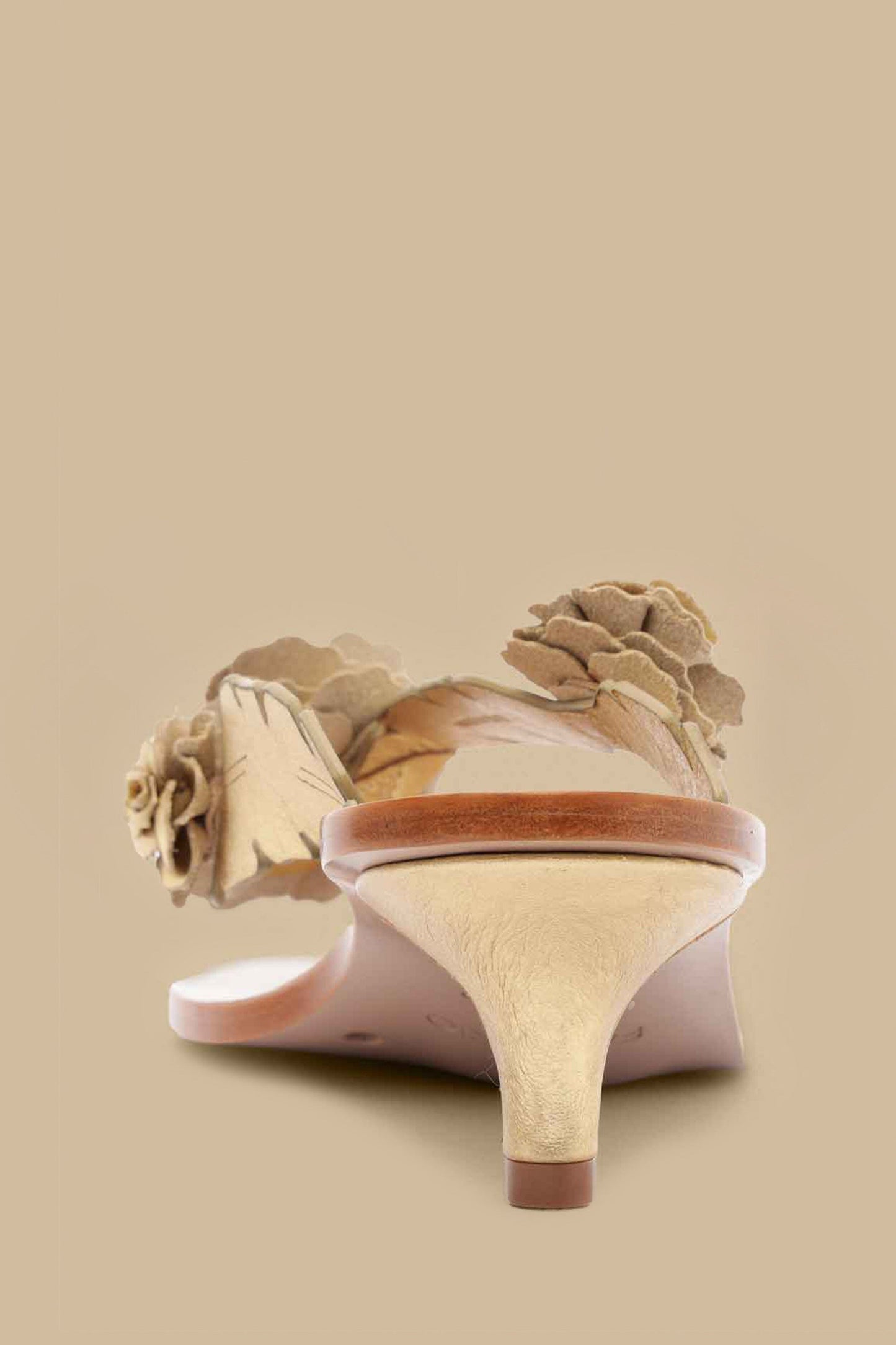 Gold Blooming Kitten Sandal