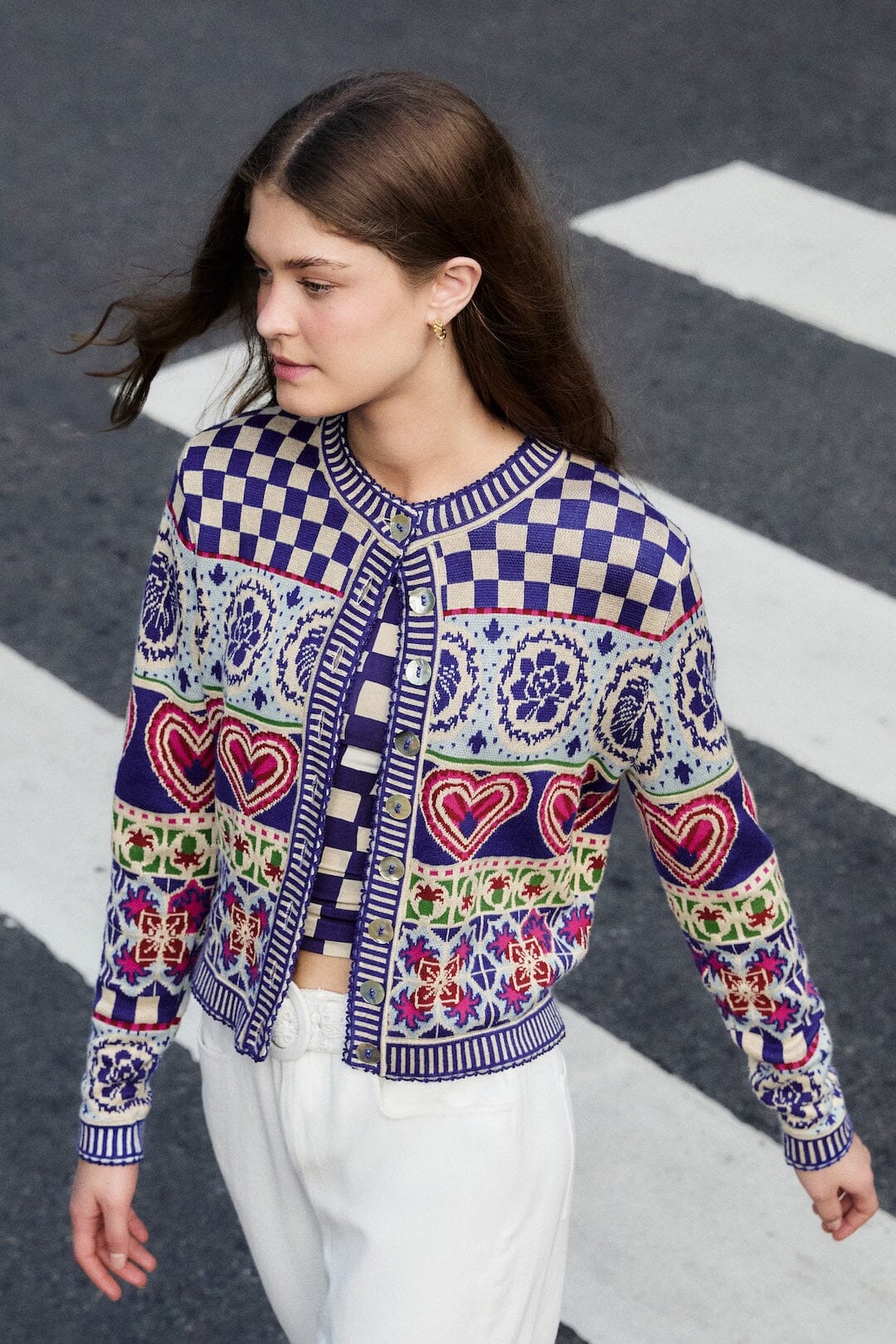 Rainbow Kaleidoscope Ainika Knit Cardigan | FARM Rio