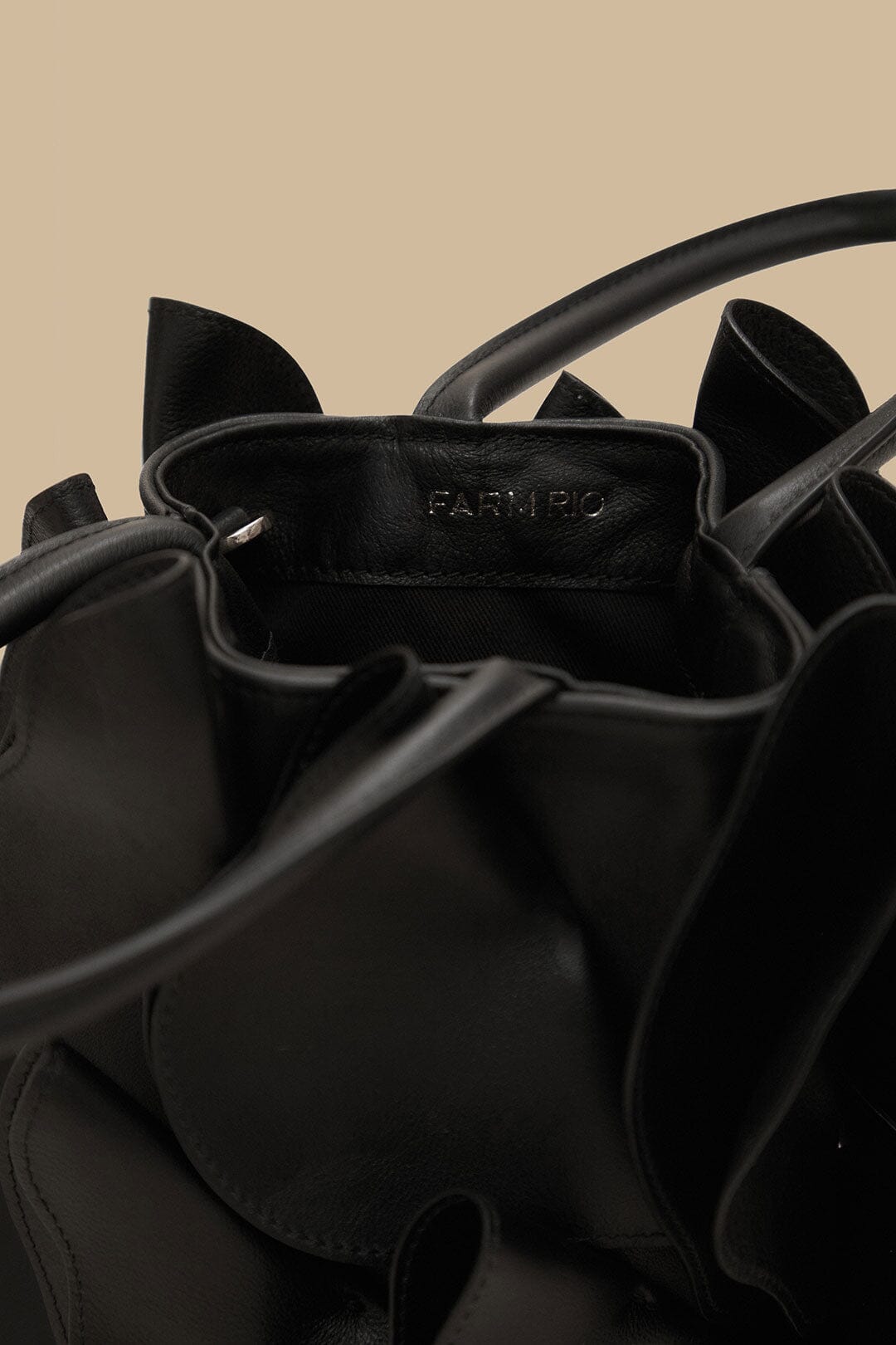 Black Leather Flower Bag