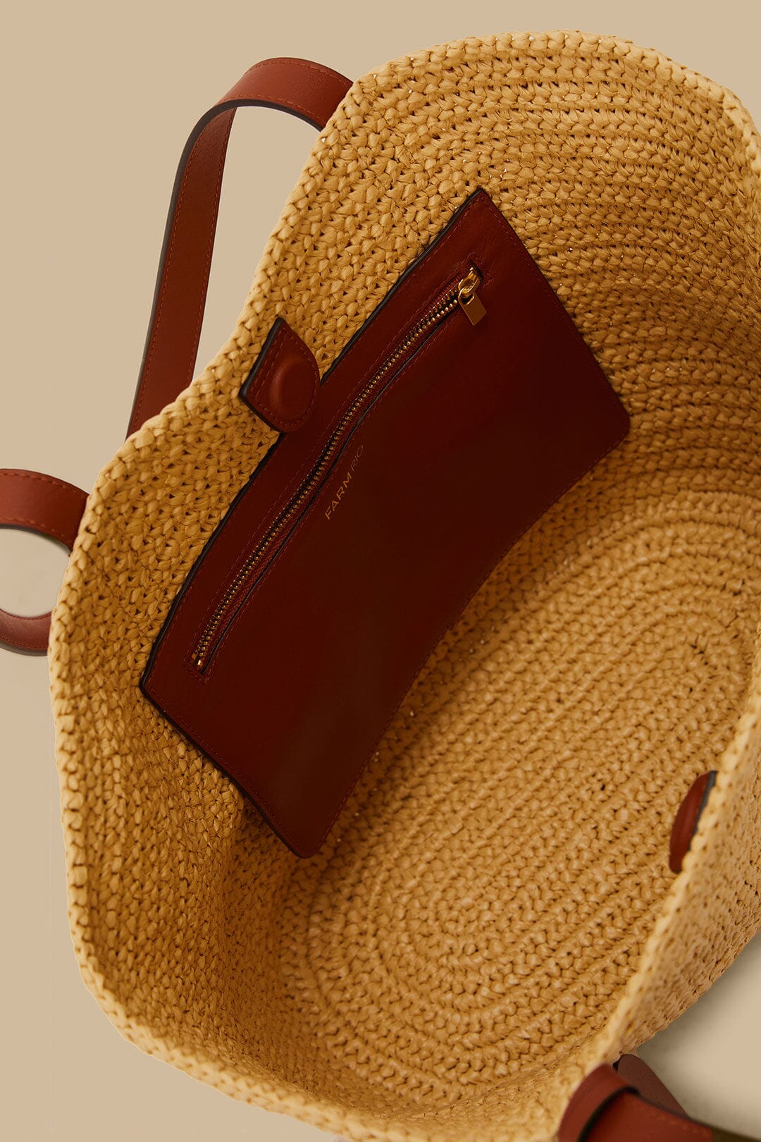 Caramel Raffia Basket Bag