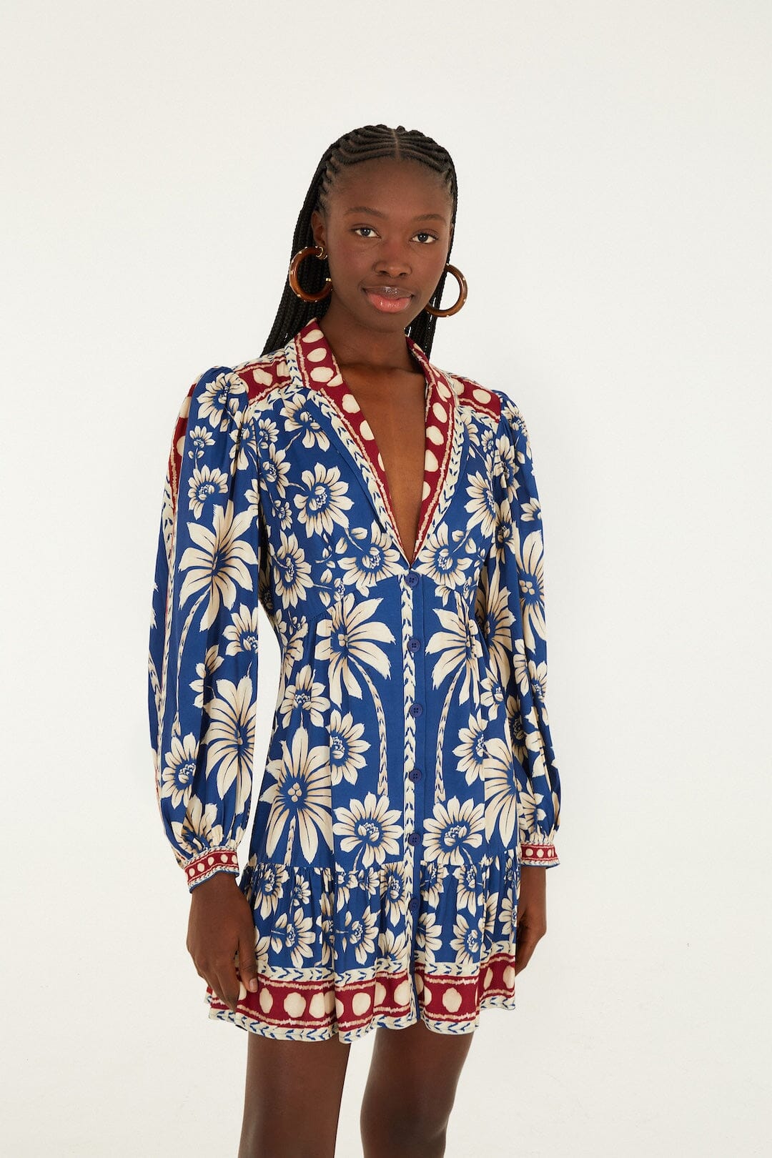 FARM Rio Blue Luna Lenzing_x0099_ Ecovero_x0099_ Viscose Mini Dress, Luna Blue / S FARM Rio Blue Luna Lenzing_x0099_ Ecovero_x0099_ Viscose Mini Dress, Luna Blue / S