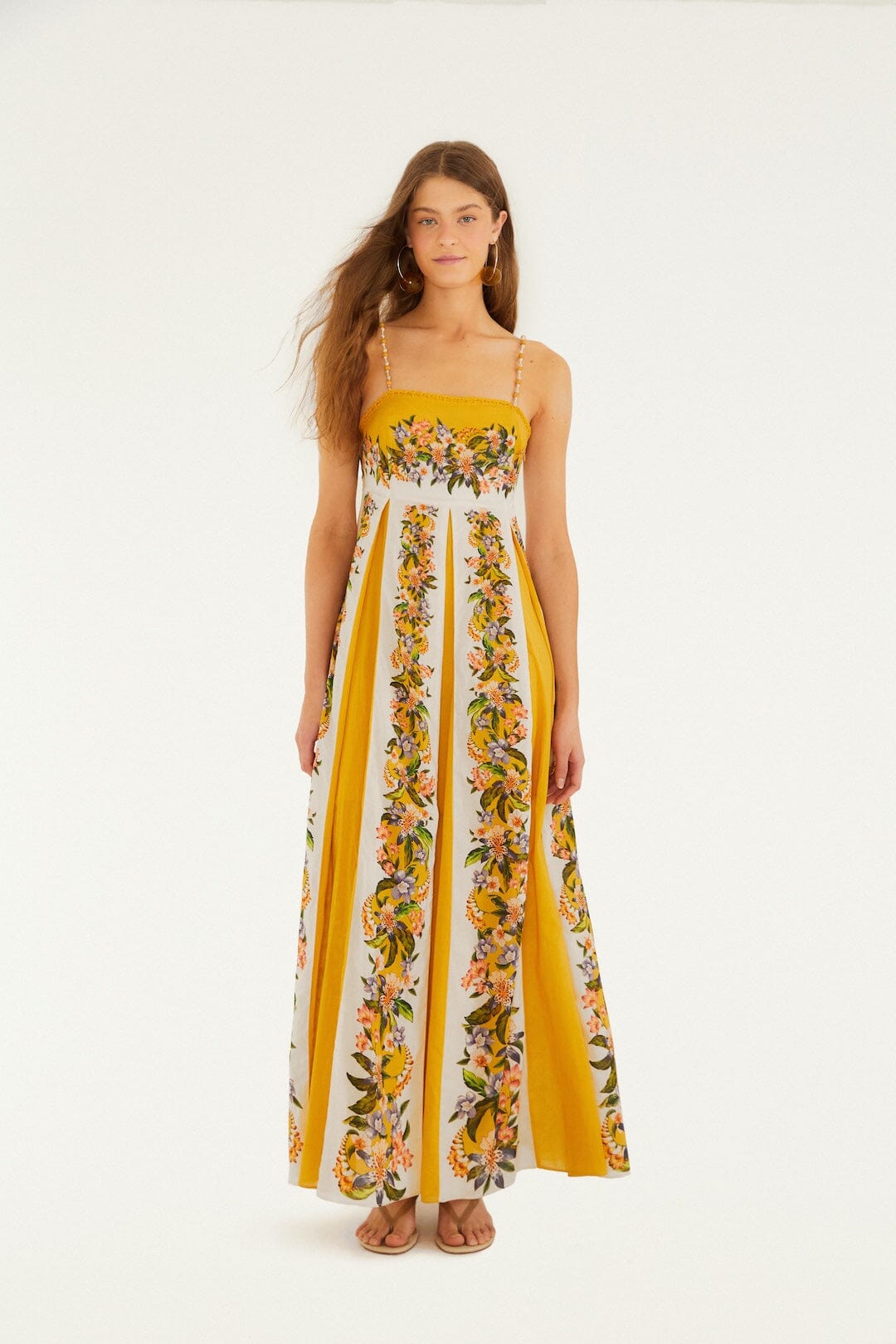 FARM Rio Sand Hilo Stripes Maxi Dress, Hilo Stripes Sand / XS