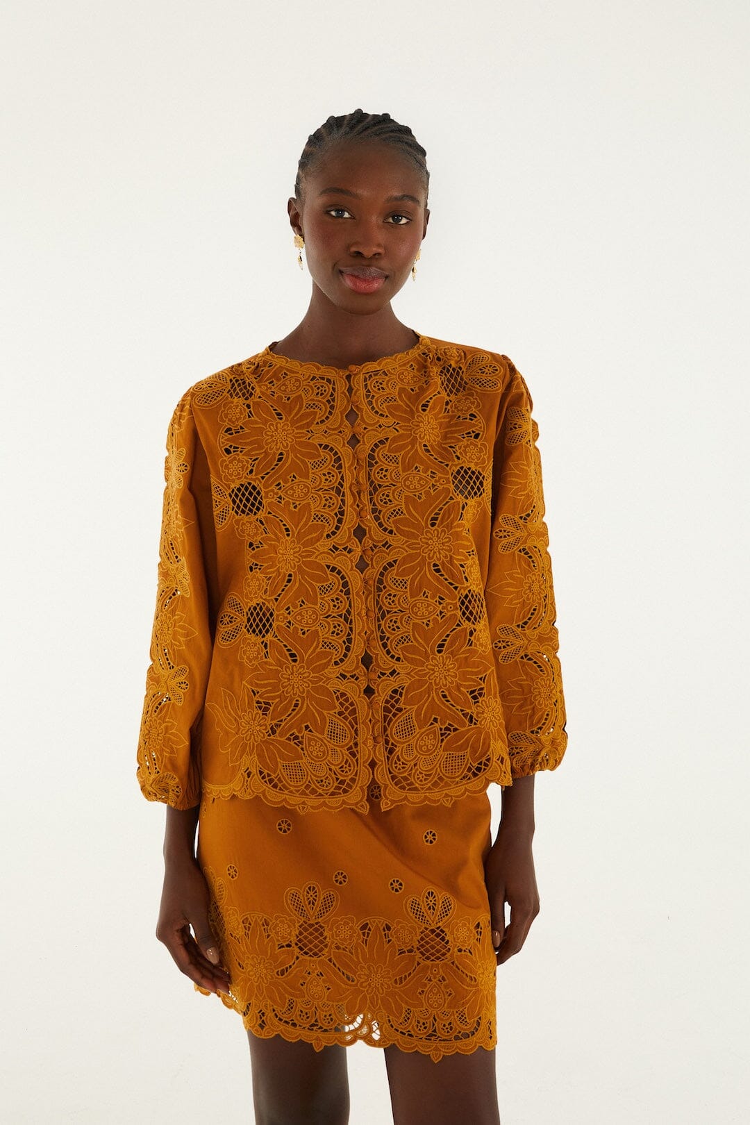 Camel Richelieu Mini Skirt | FARM Rio