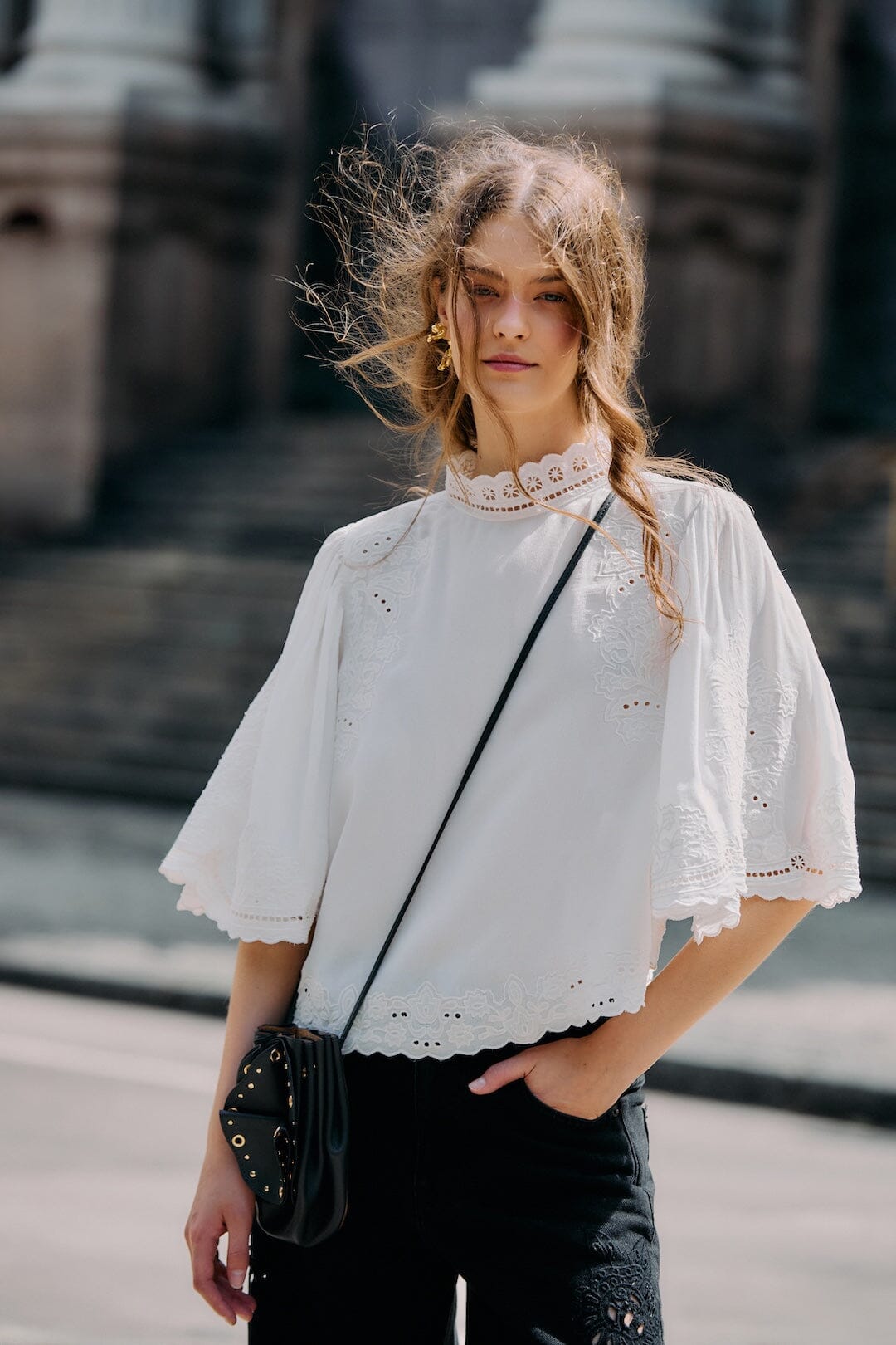 Off-White Palm Tree Embroidered Blouse | FARM Rio