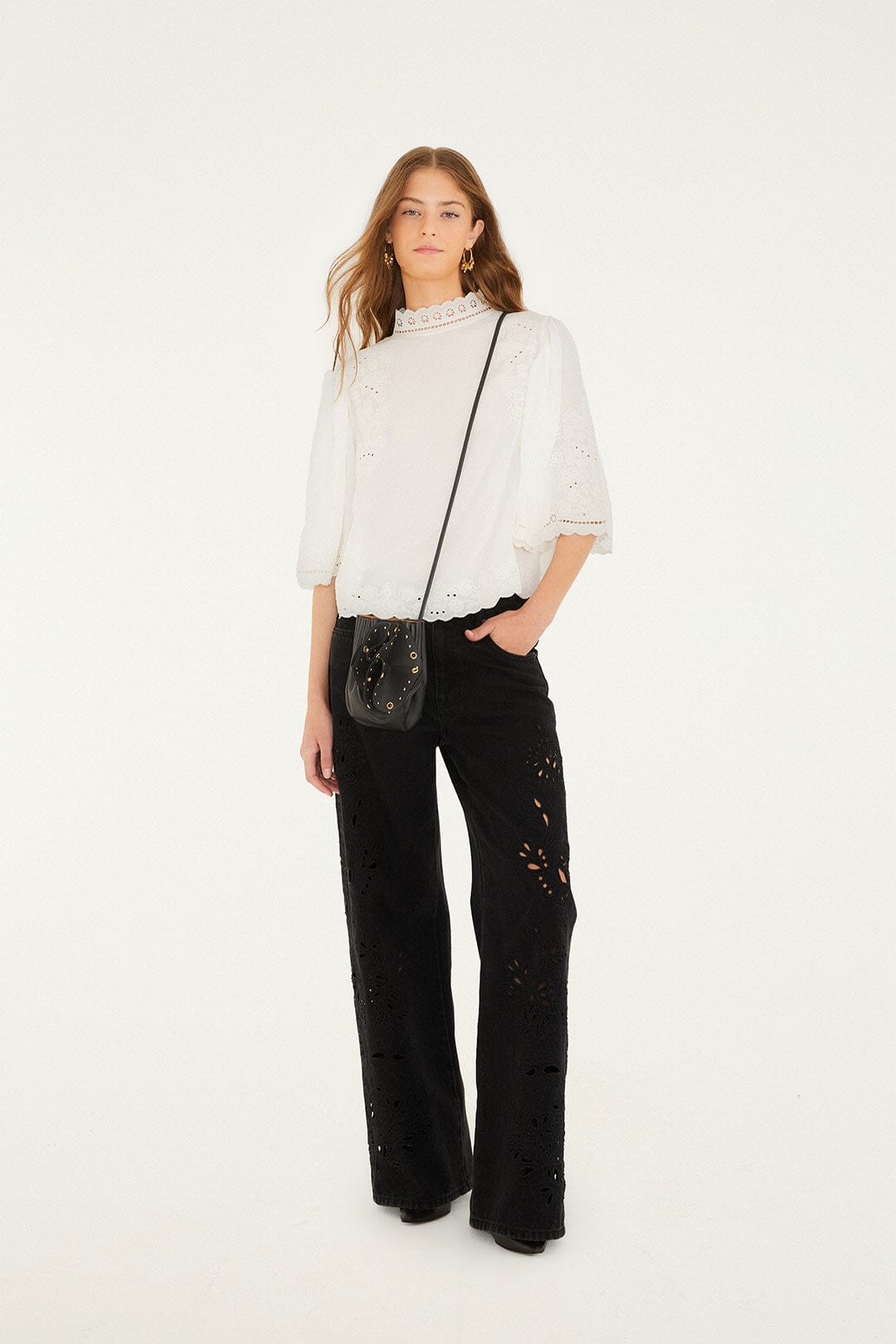 Off-White Palm Tree Embroidered Blouse