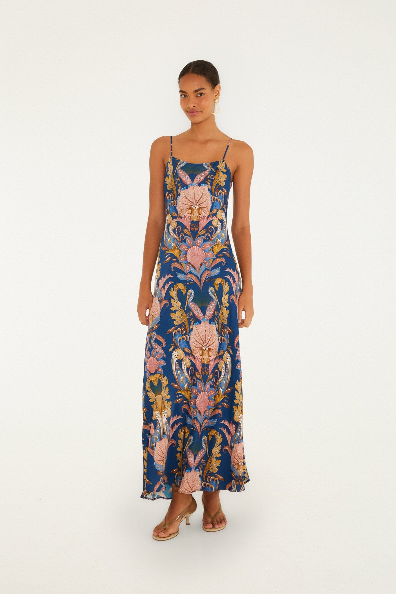 FARM Rio SEA Garden Maxi Dress, SEA Garden NAVY BLUE / XL