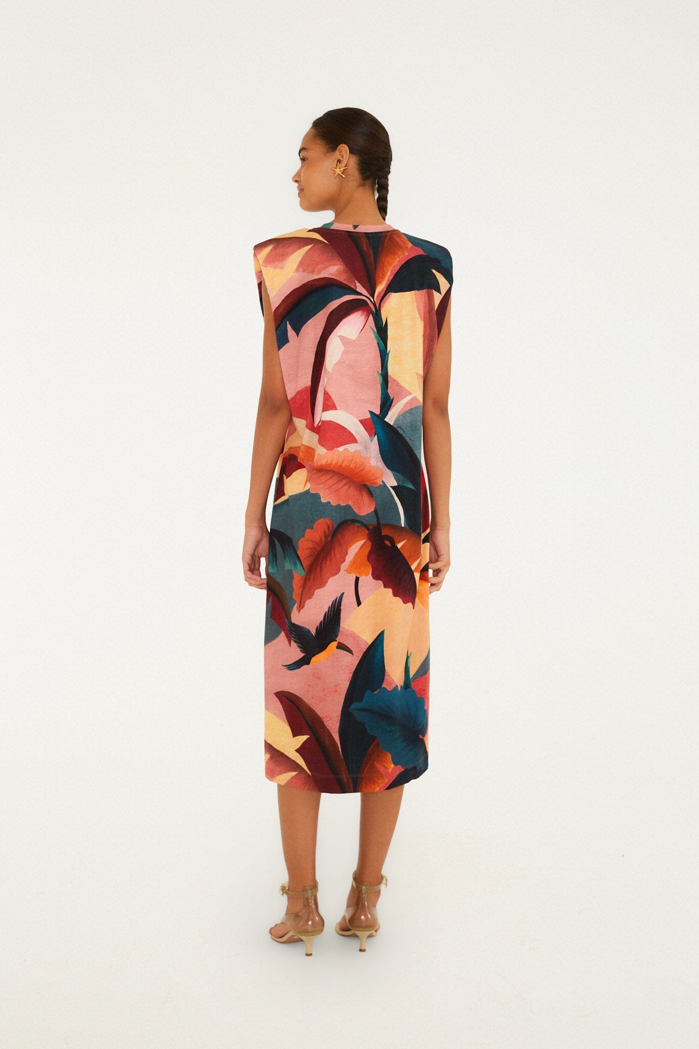 Multicolor Atlantic Rainforest Organic Cotton T-Shirt Midi Dress