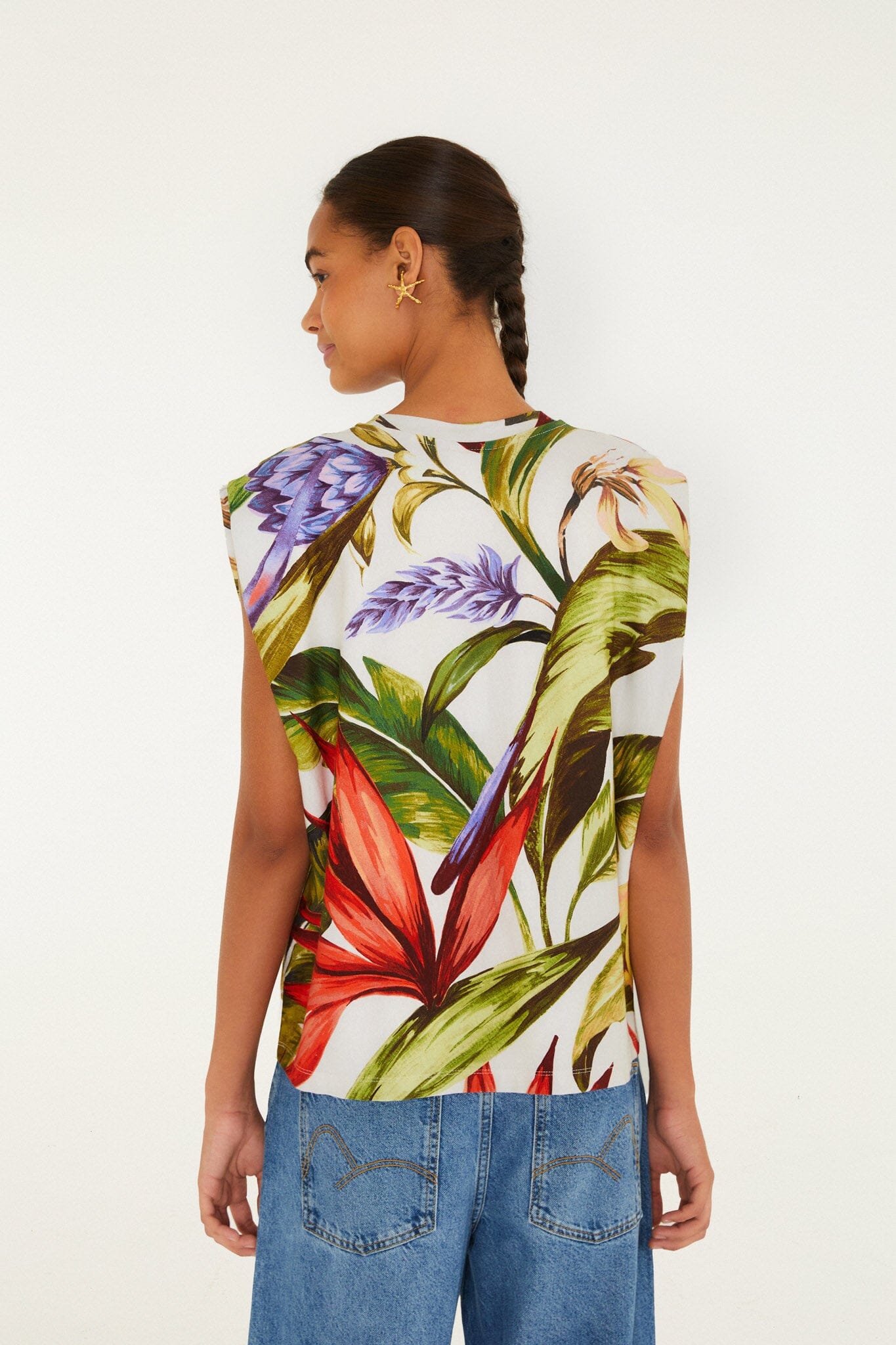 Sand Florart Organic Cotton Tshirt Blouse