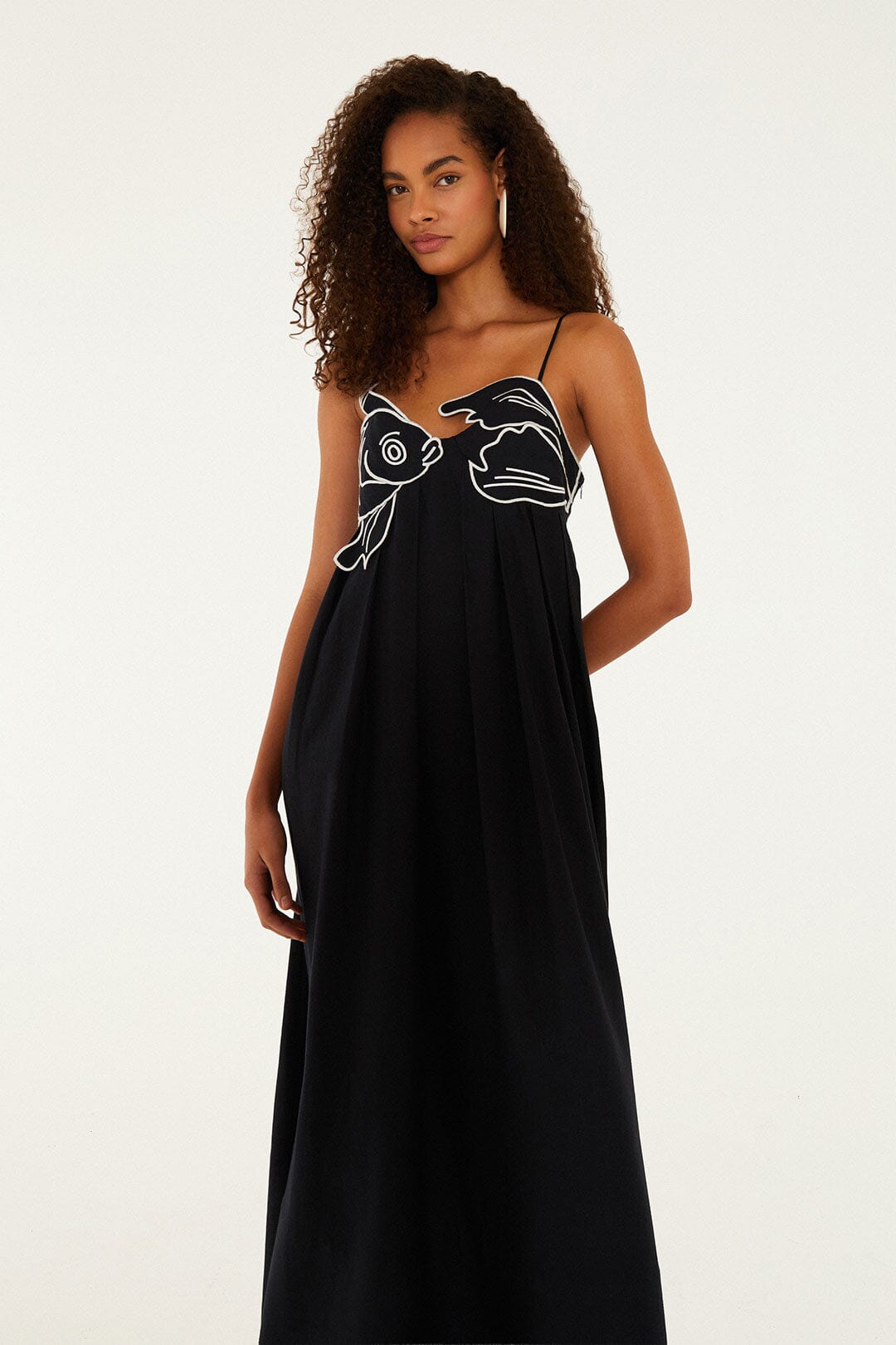 Black Fish Top LENZING™ ECOVERO™ Euroflax™ Maxi Dress