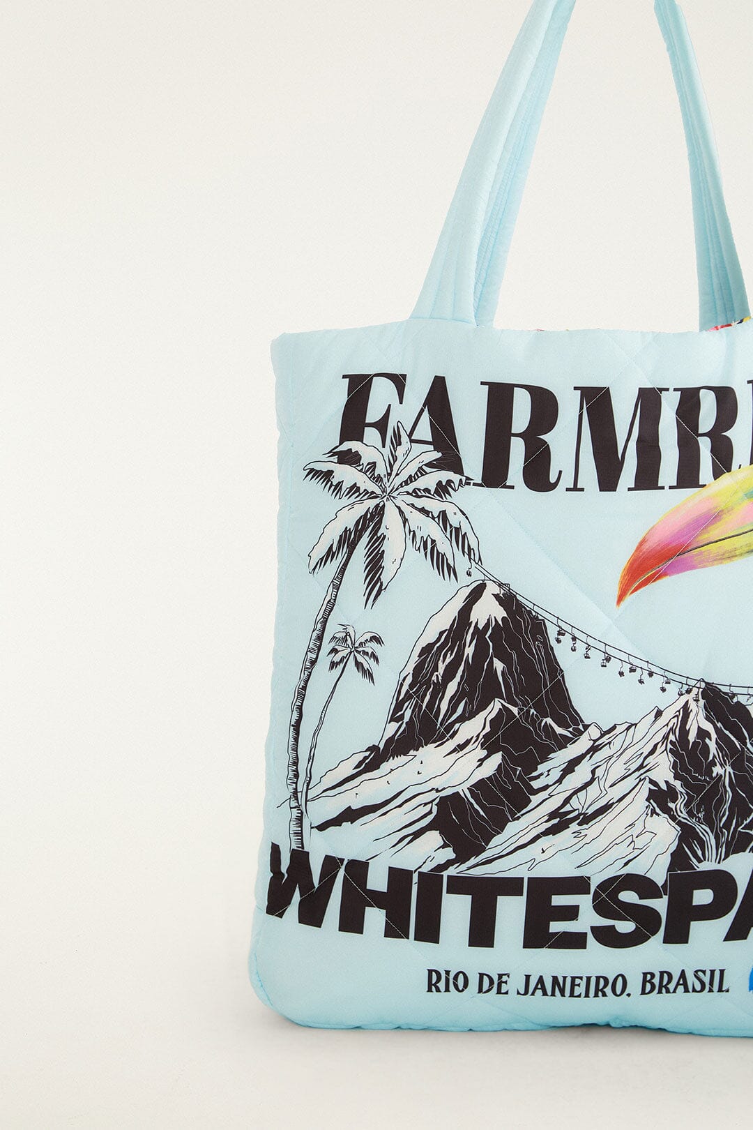 Blue Toucan Puffer Tote Bag