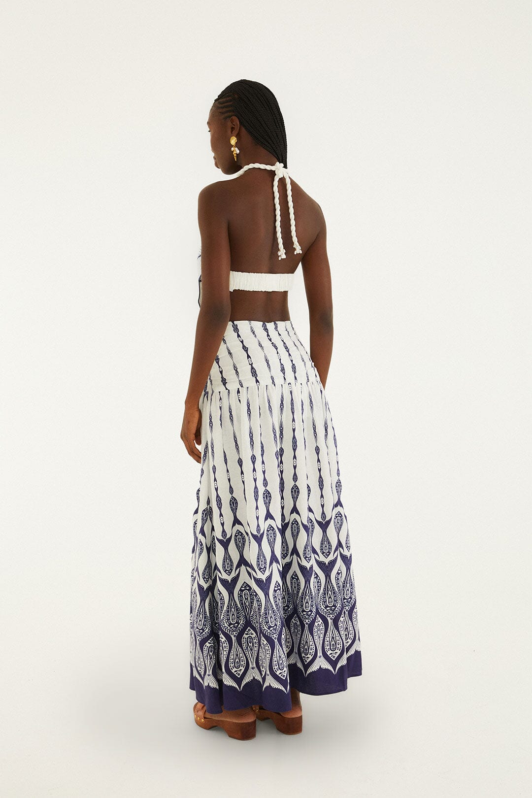 Off-White Fishes Flow Lenzing Ecovero Euroflax Maxi Skirt