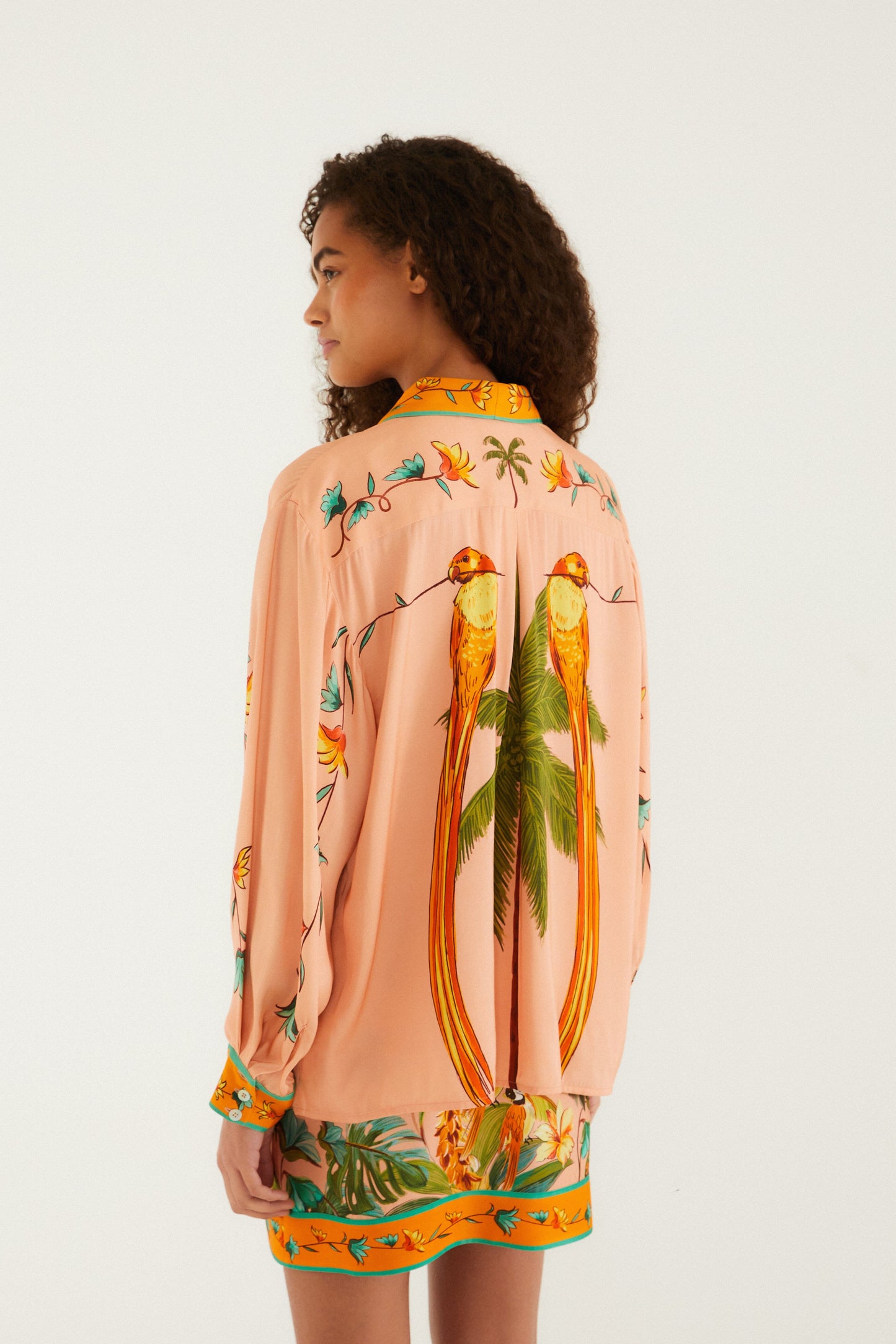 Multicolor Birds Lenzing Ecovero Shirt