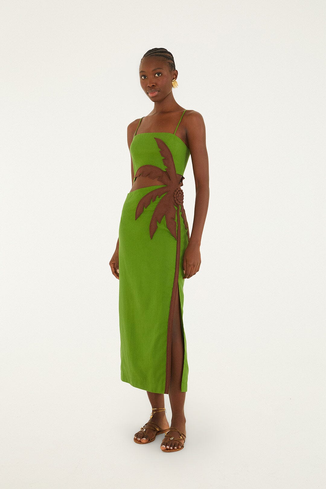 Green Palm Tree Maxi Dress