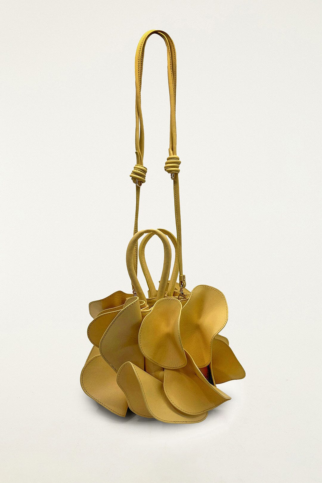 Pink Red Leather Flower Bag