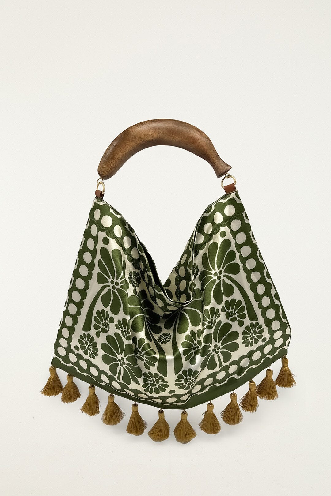 Green Jacquard Tassels Mini Bag
