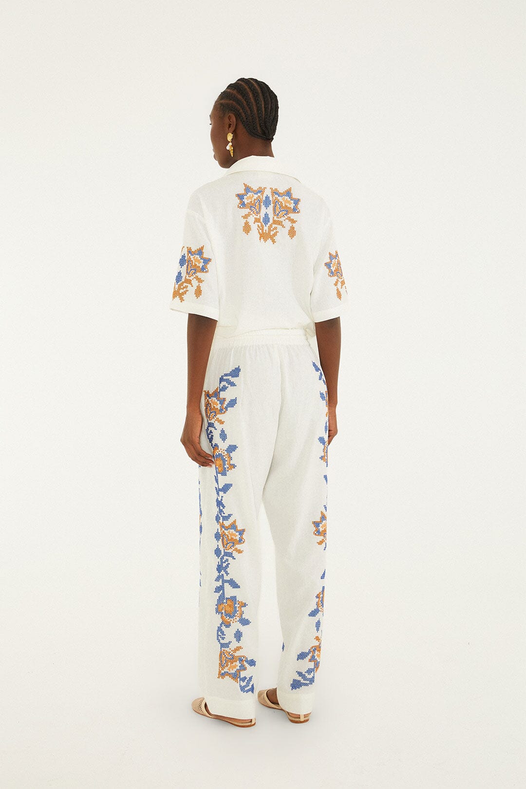 Mica Embroidered Lenzing Ecovero Euroflax Pants
