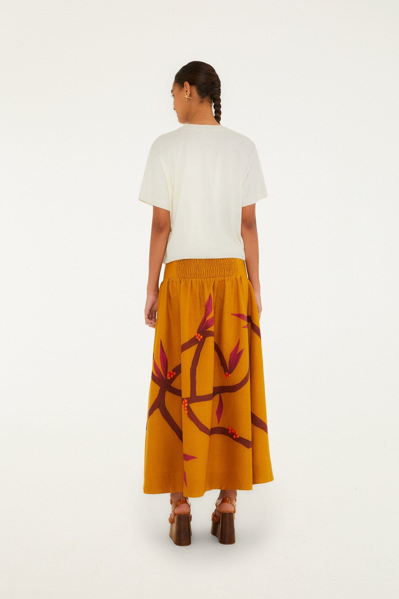 Brown Euroflax™ Premium Linen Maxi Skirt