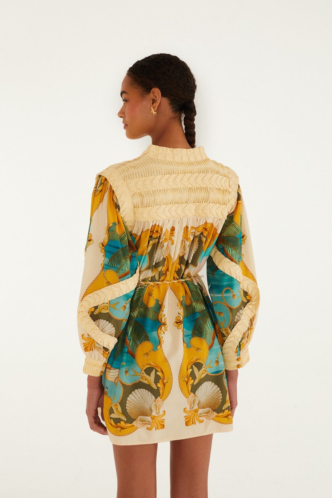 Sand Royal Sea Smocked Organic Cotton Mini Dress