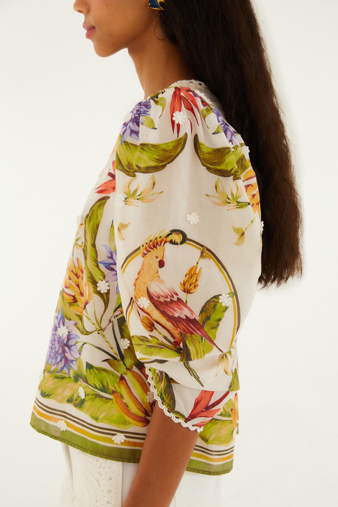 Sand Tropical Scarf Blouse