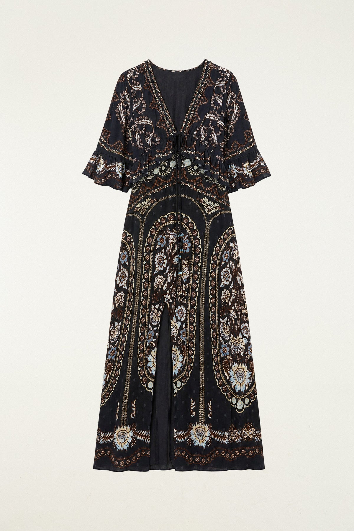 Daniela Short Sleeve Ruffled Maxi Dress