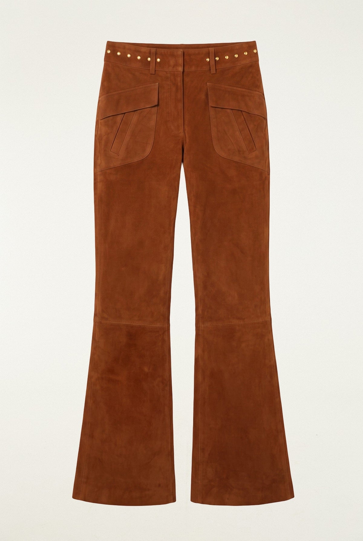 Riveted Flare Leather Trousers