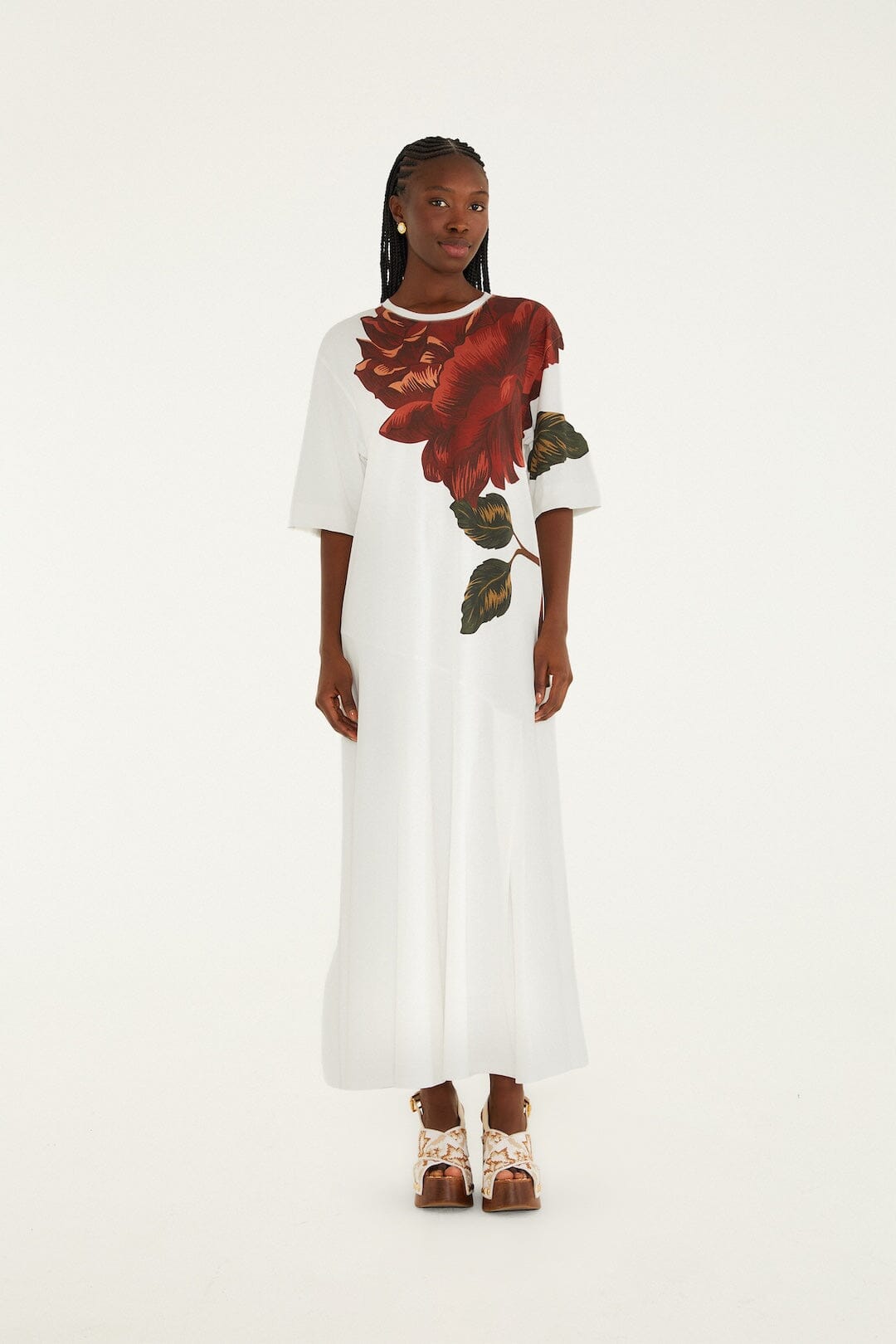 Off-White Flower Maxi Dress