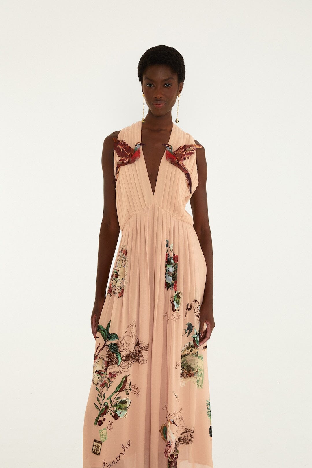 Bird Poetry Hummingbird Sleeveless Maxi Dress