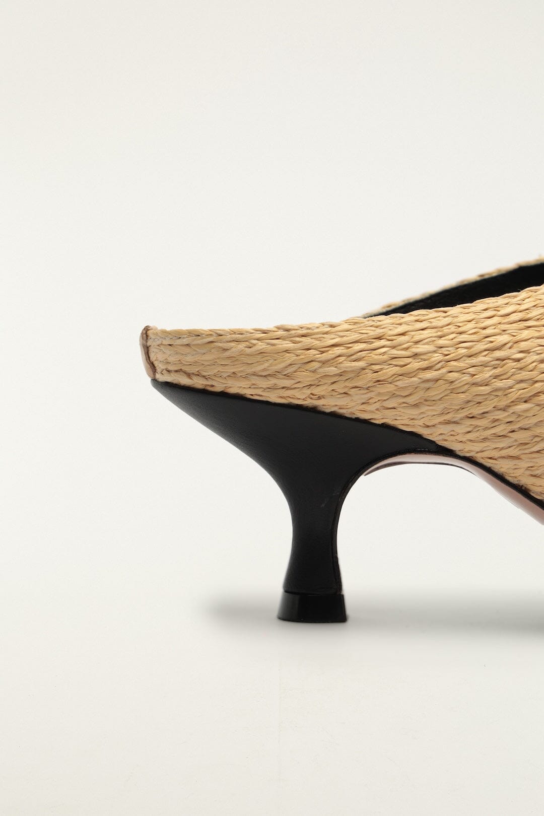 Raffia Embroidered Icons Kitten Heeled Sandal