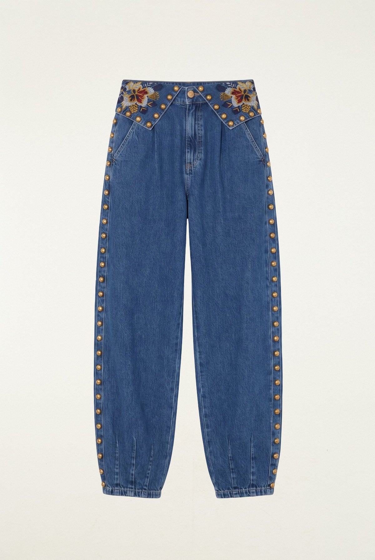 Balloon Golden Tassels Denim Pants
