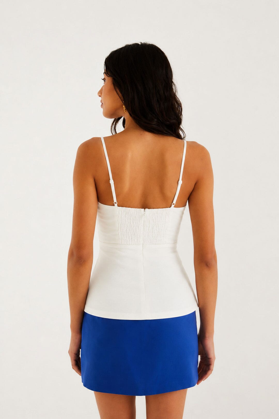 Off-White 3d Shell Euroflax Premium Linen Peplum Blouse